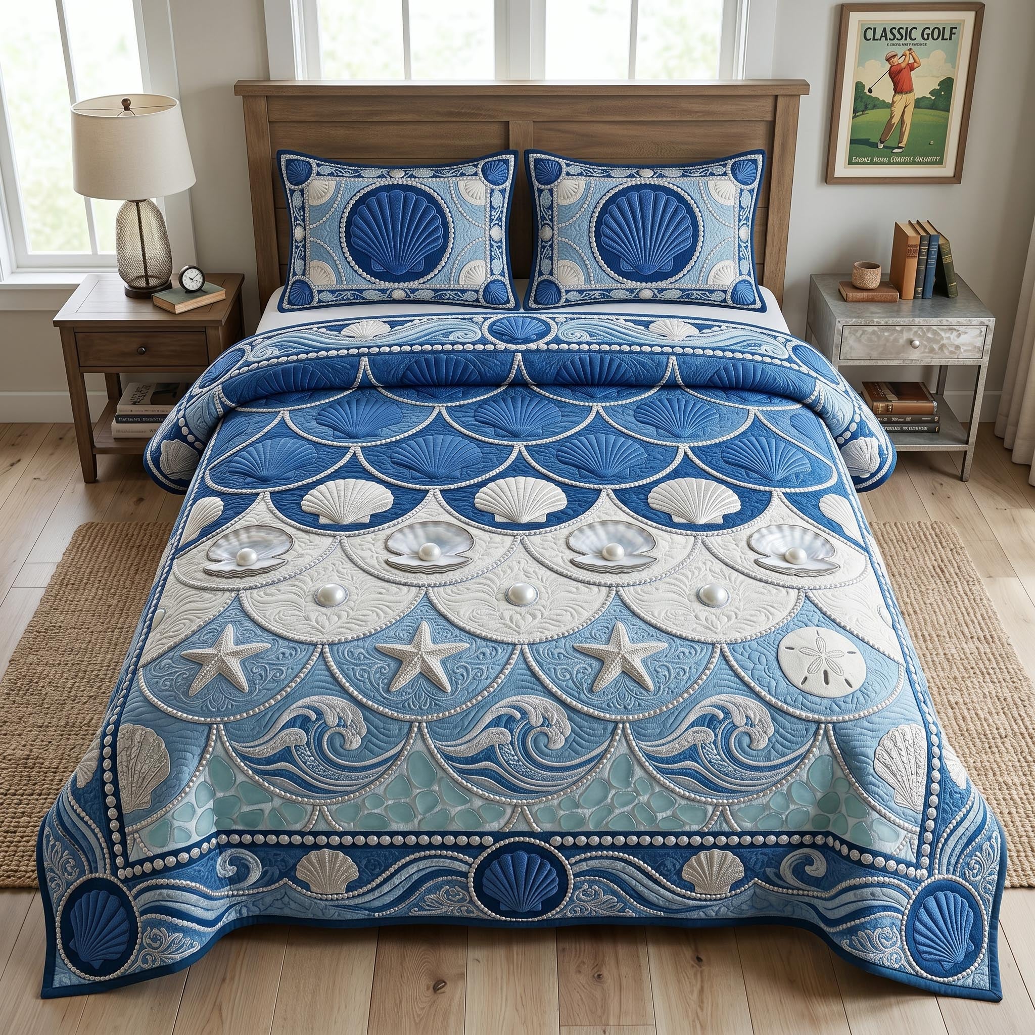 Sea Escape 3-Piece Quilted Bedding Set GFTOMA12554