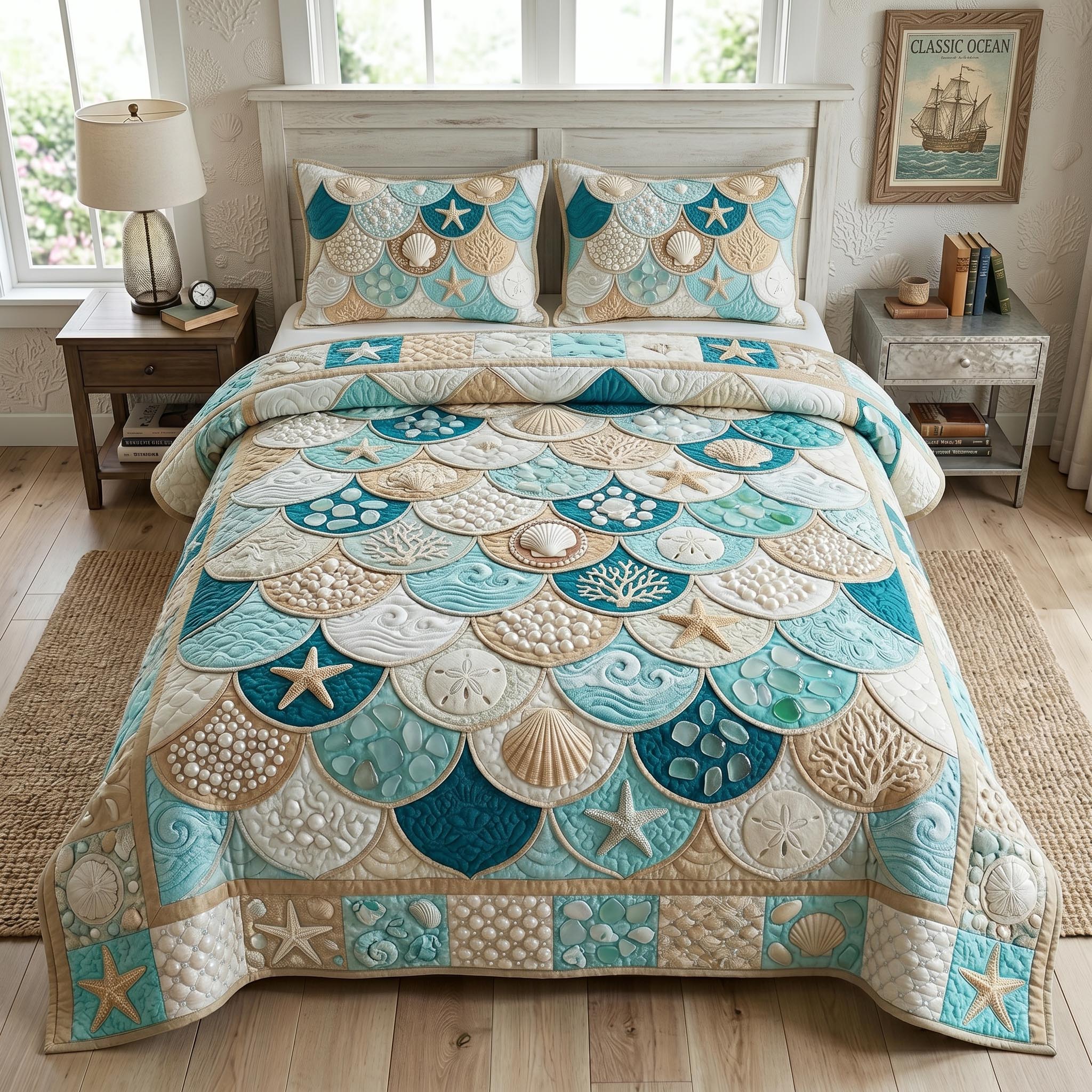 Sea Escape 3-Piece Quilted Bedding Set GFTOMA12555