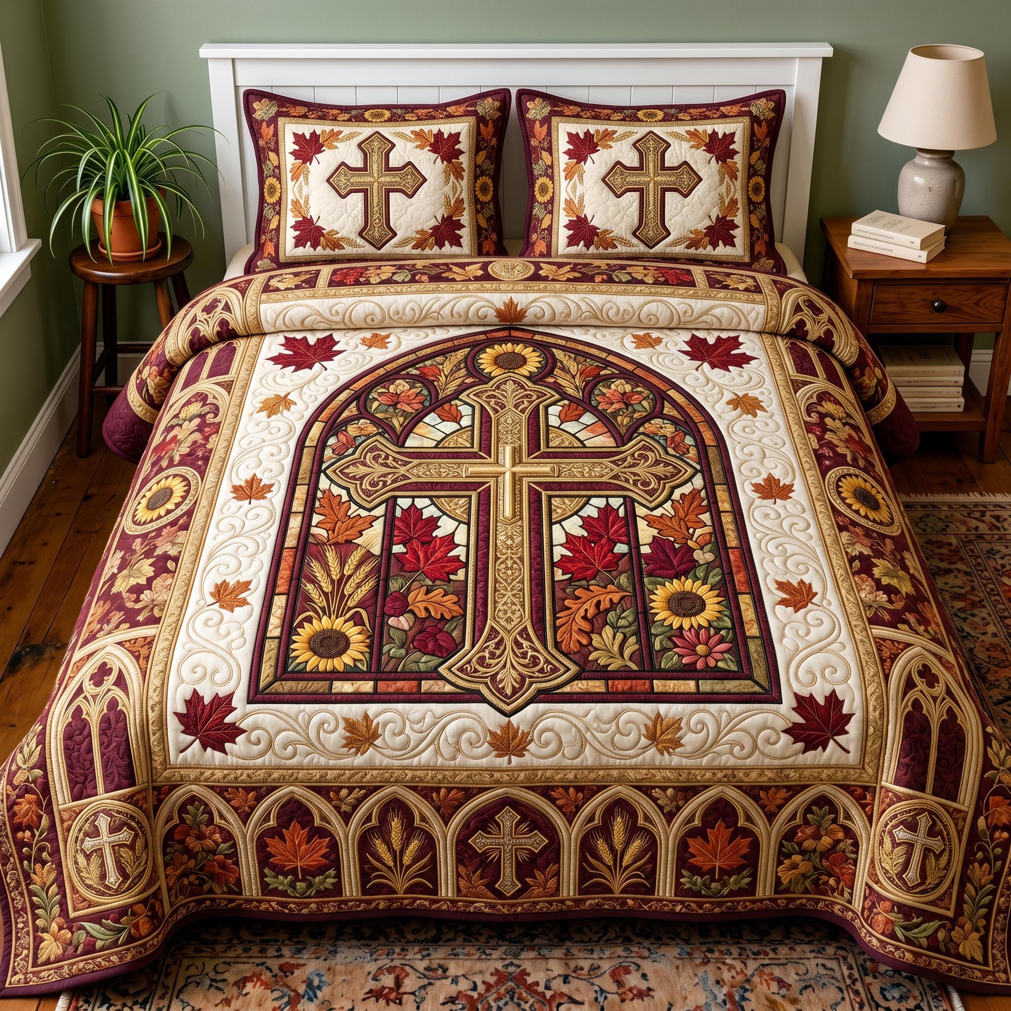 Faith Harvest 3-Piece Quilted Bedding Set GFTOMA12559