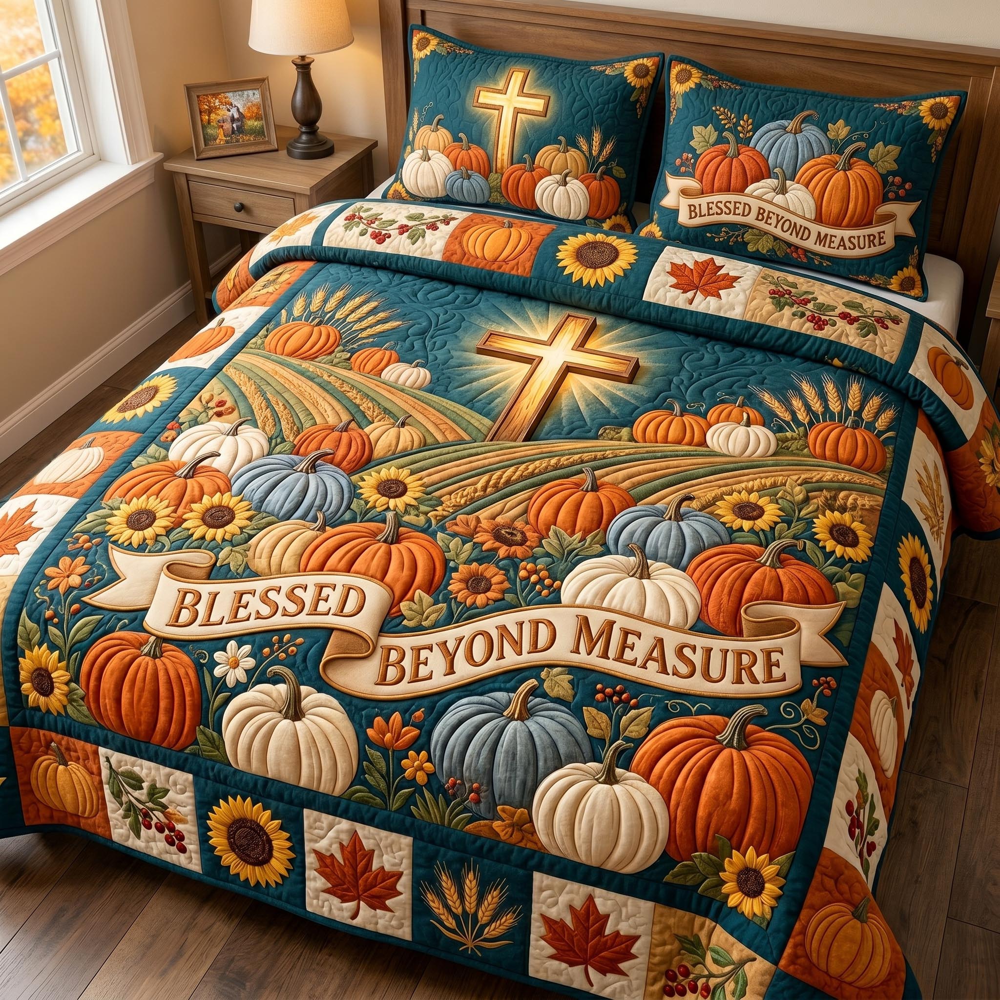 Cross Harvest 3-Piece Quilted Bedding Set GFTOMA12560