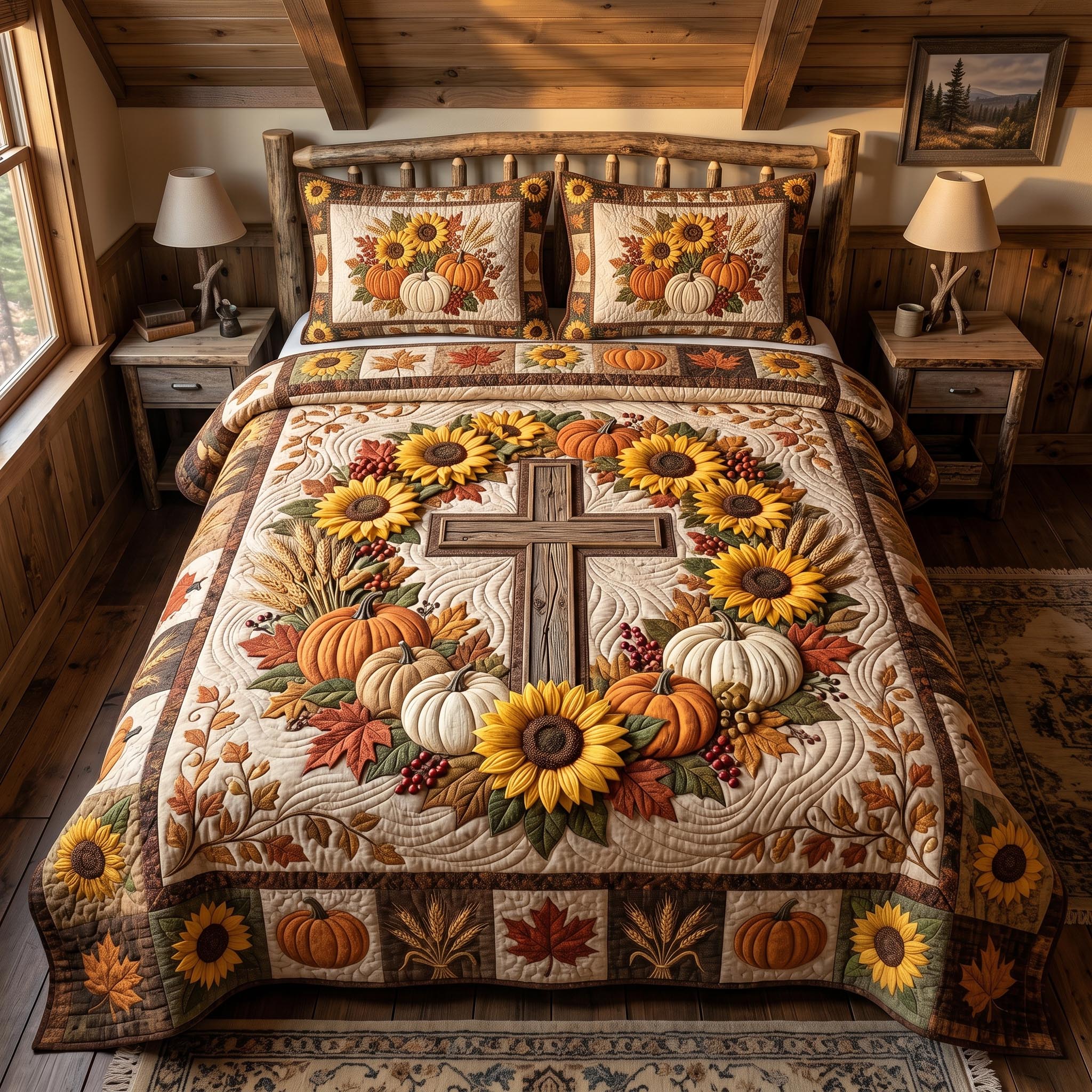 Autumn Grace 3-Piece Quilted Bedding Set GFTOMA12561