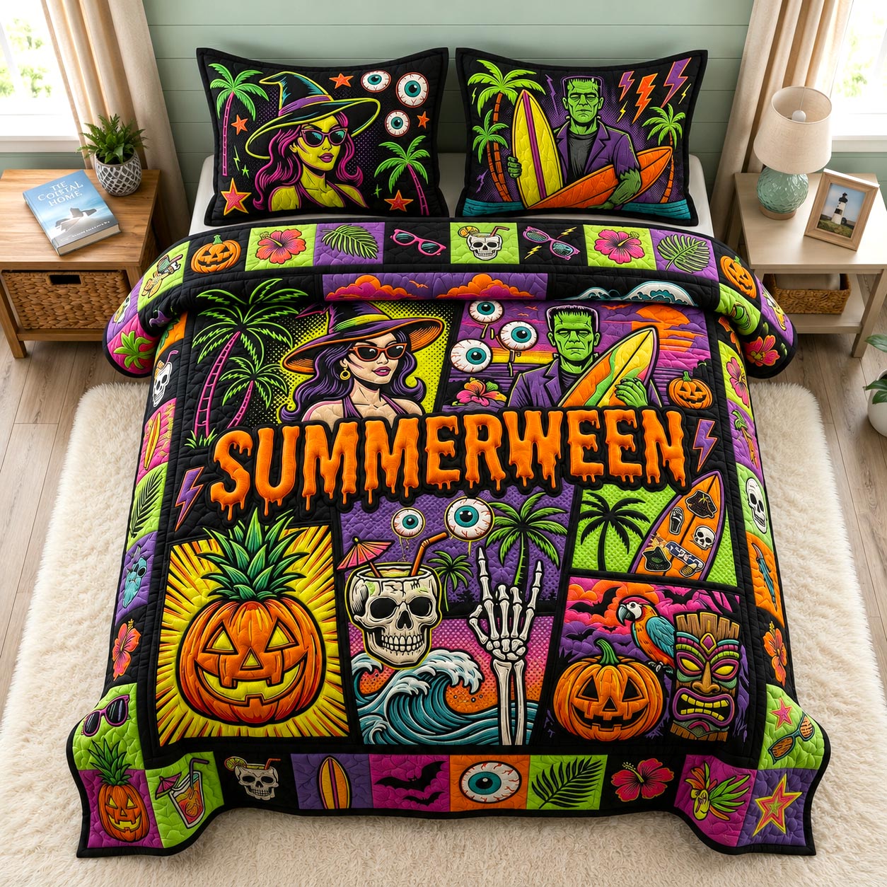 Tropical Haunt 3-Piece Quilted Bedding Set GFTOMA12658