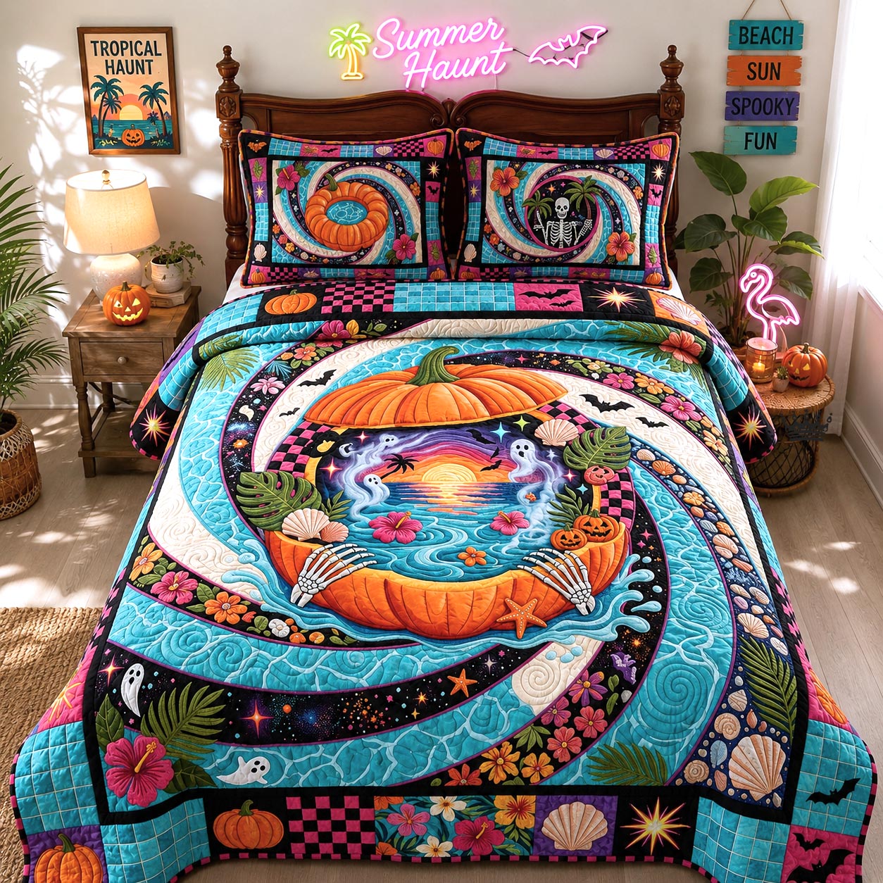 Tropical Haunt 3-Piece Quilted Bedding Set GFTOMA12659