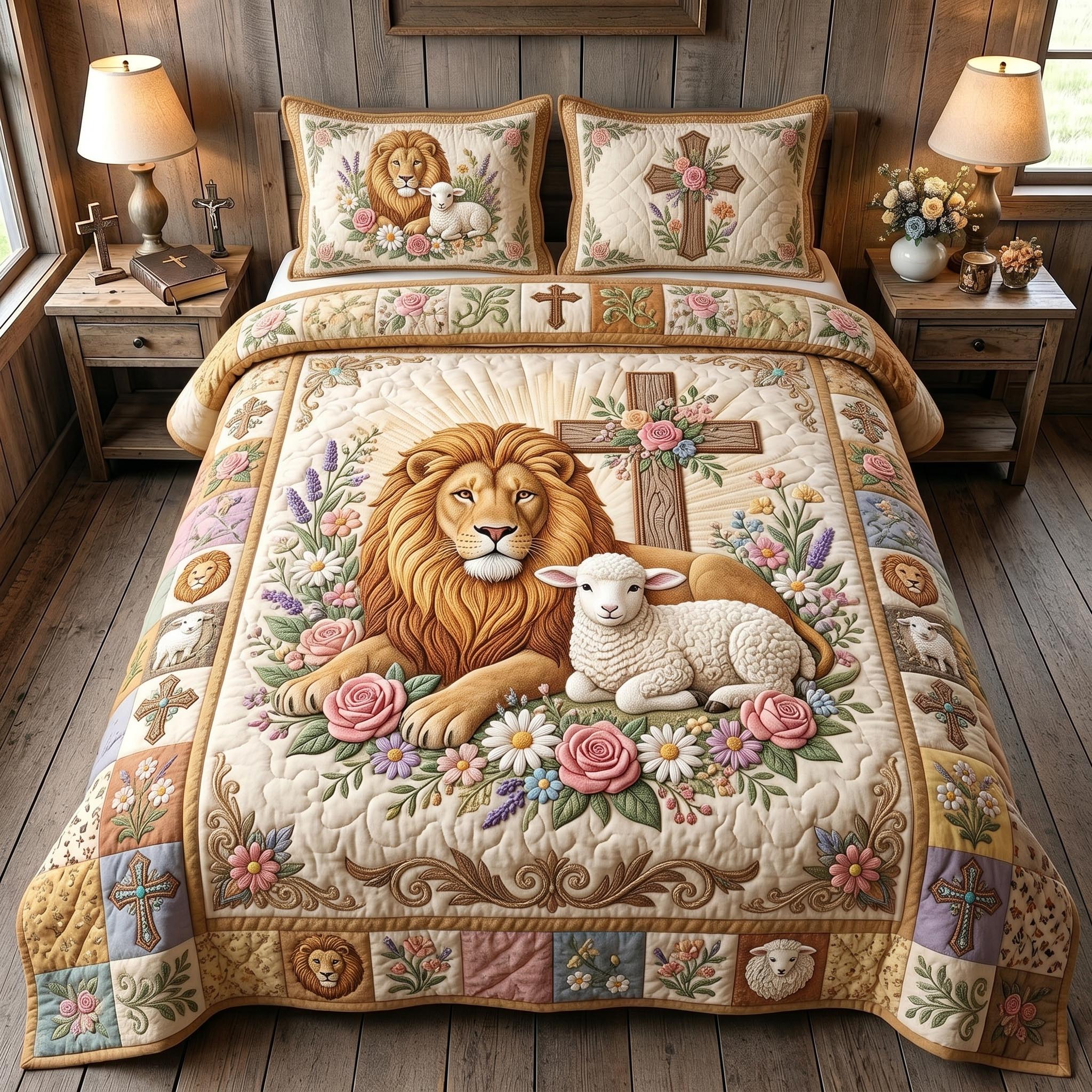 Grace Kingdom 3-Piece Quilted Bedding Set GFTOMA12830