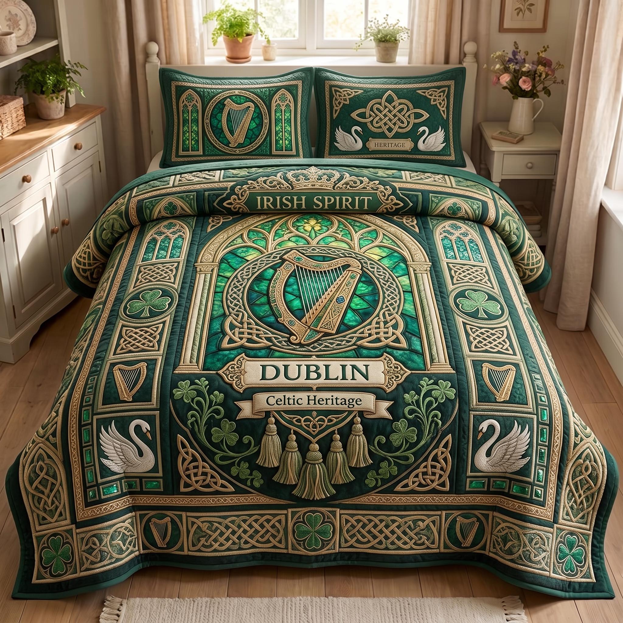Emerald Isle 3-Piece Quilted Bedding Set GFTOMA12858