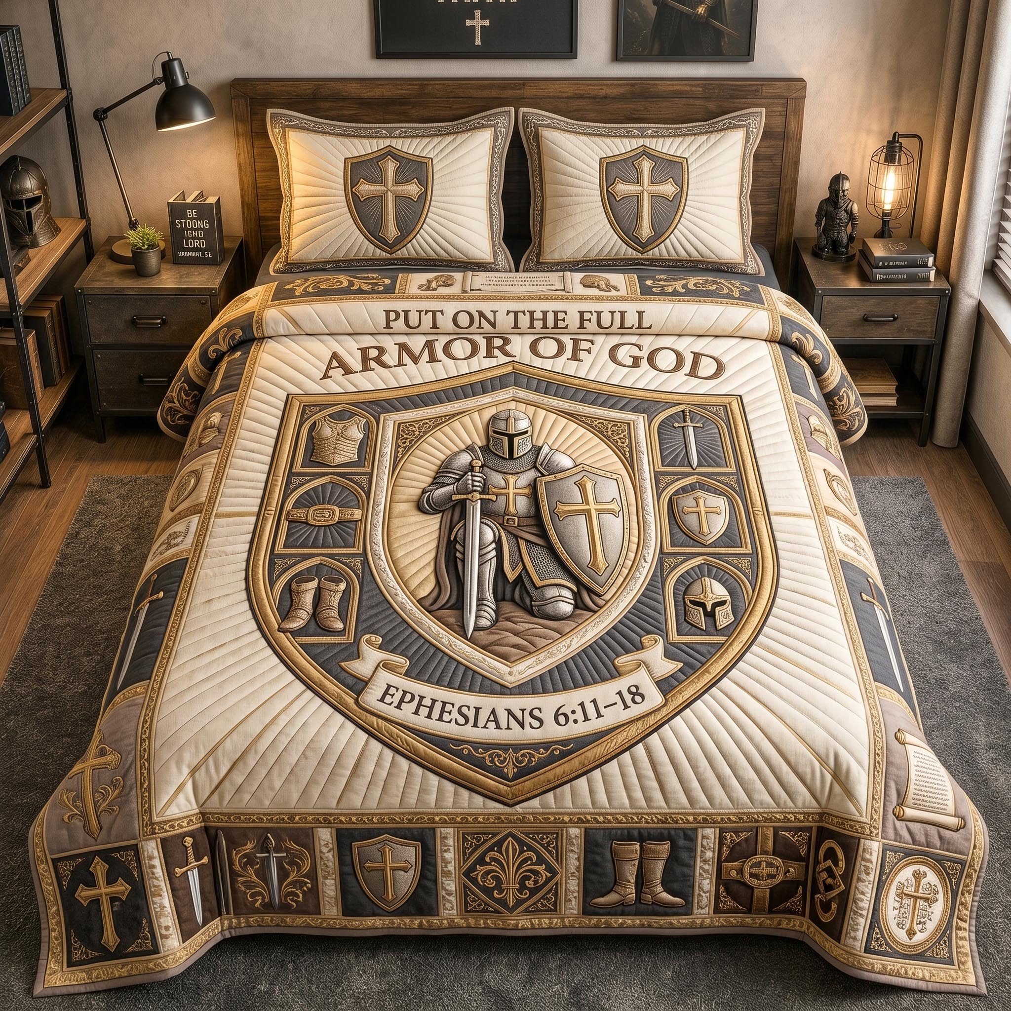 Full Armor Of God 3-Piece Quilted Bedding Set GFTOMA12909