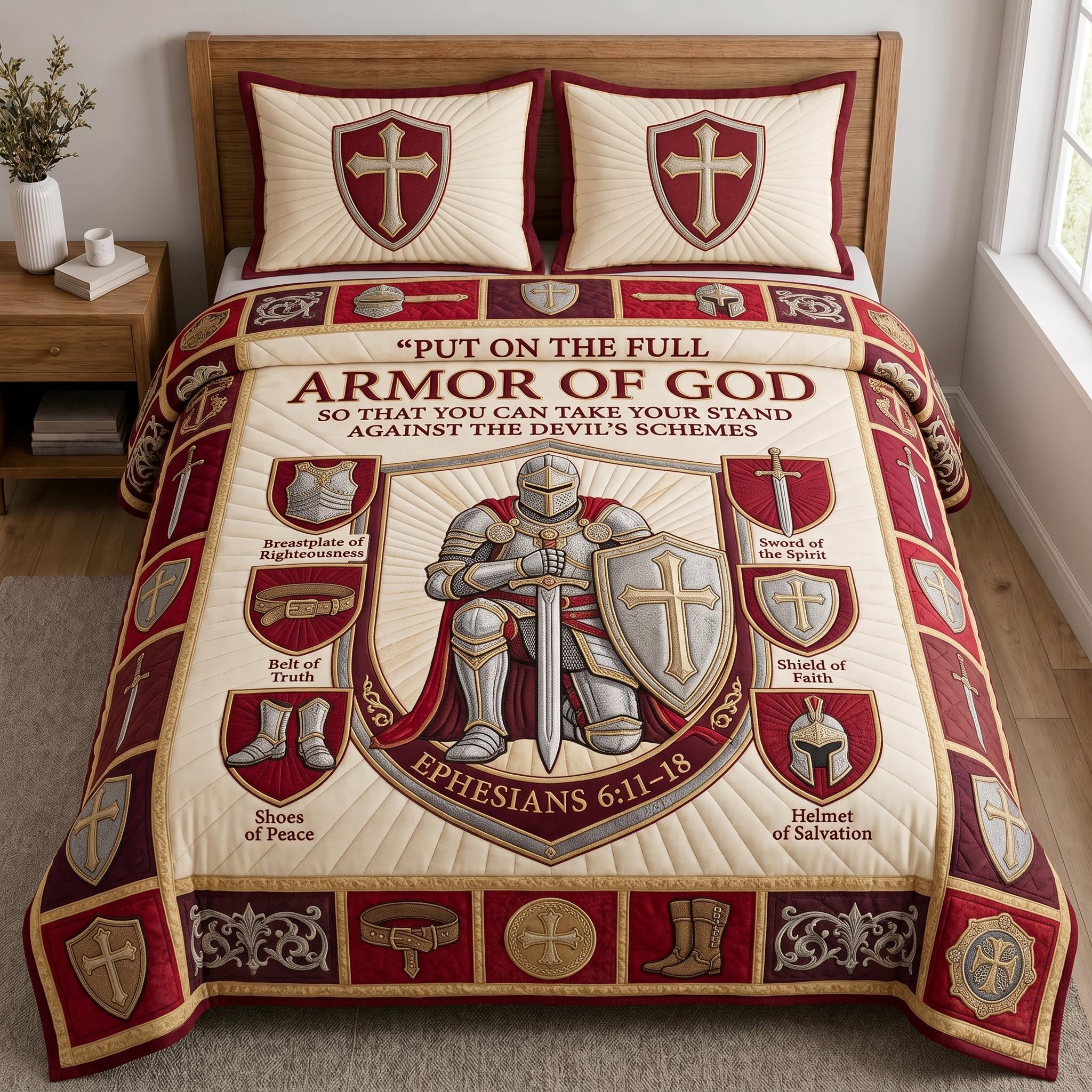Full Armor Of God 3-Piece Quilted Bedding Set GFTOMA12910