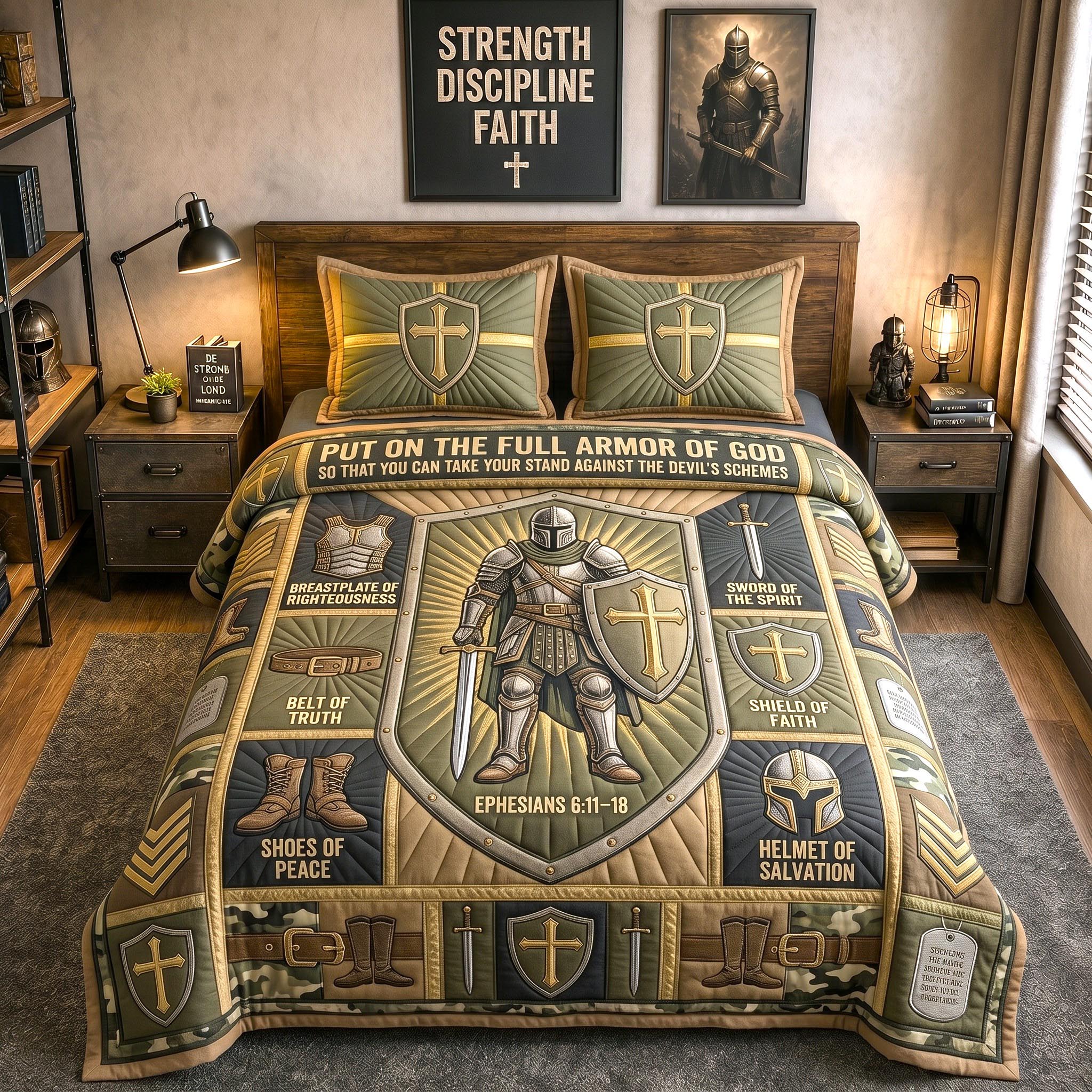 Full Armor Of God 3-Piece Quilted Bedding Set GFTOMA12912