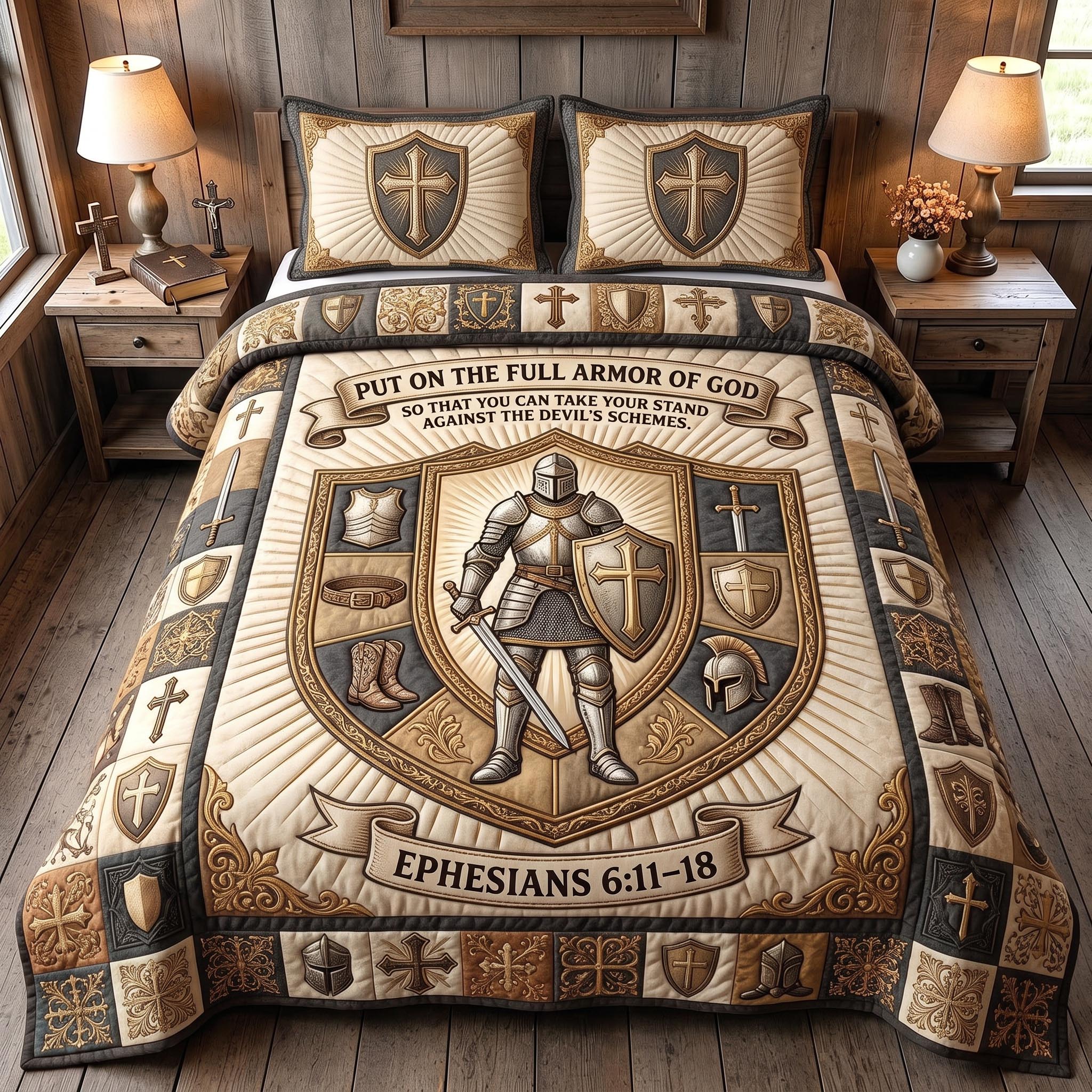 Full Armor Of God 3-Piece Quilted Bedding Set GFTOMA12914