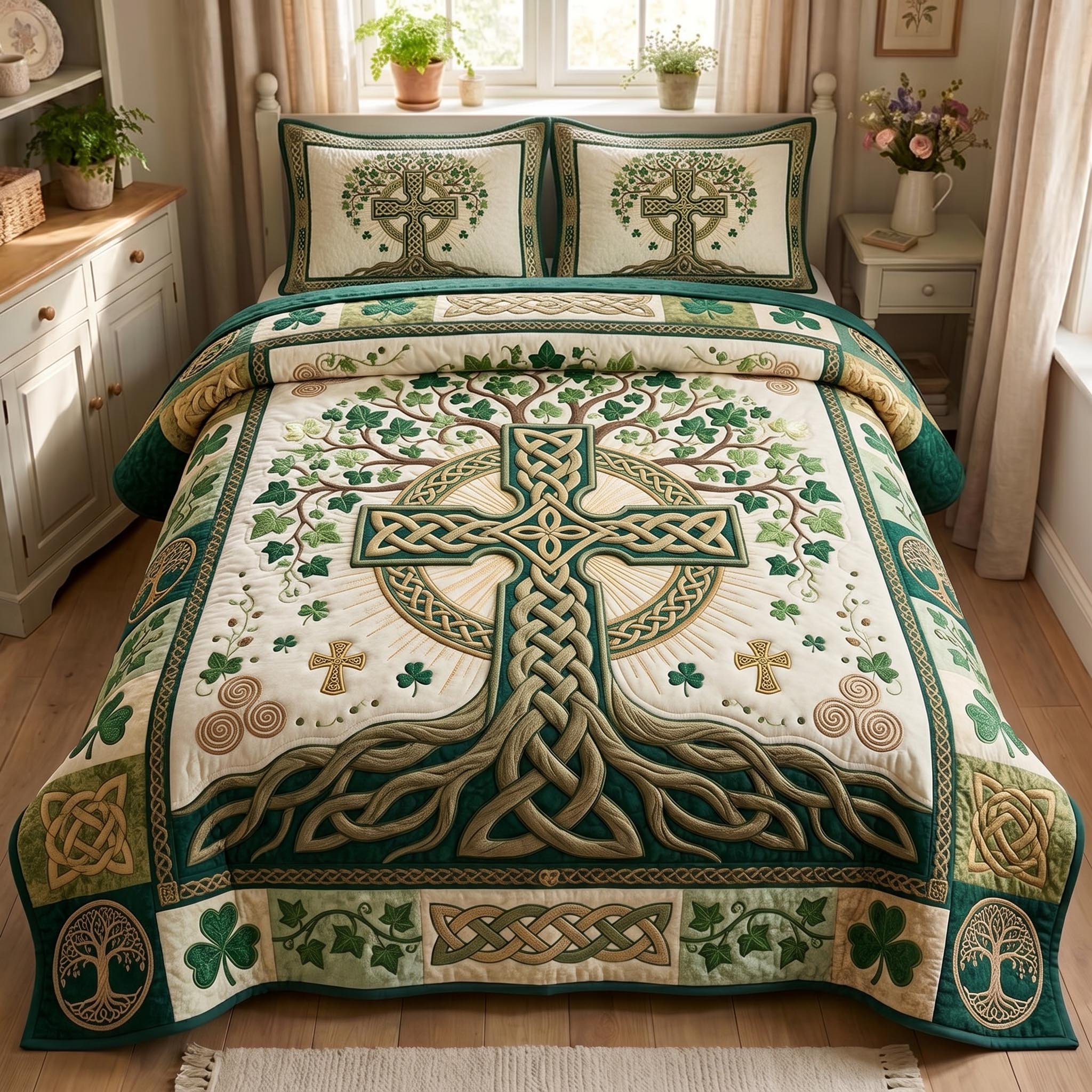 Sacred Celtic 3-Piece Quilted Bedding Set GFTOMA12929