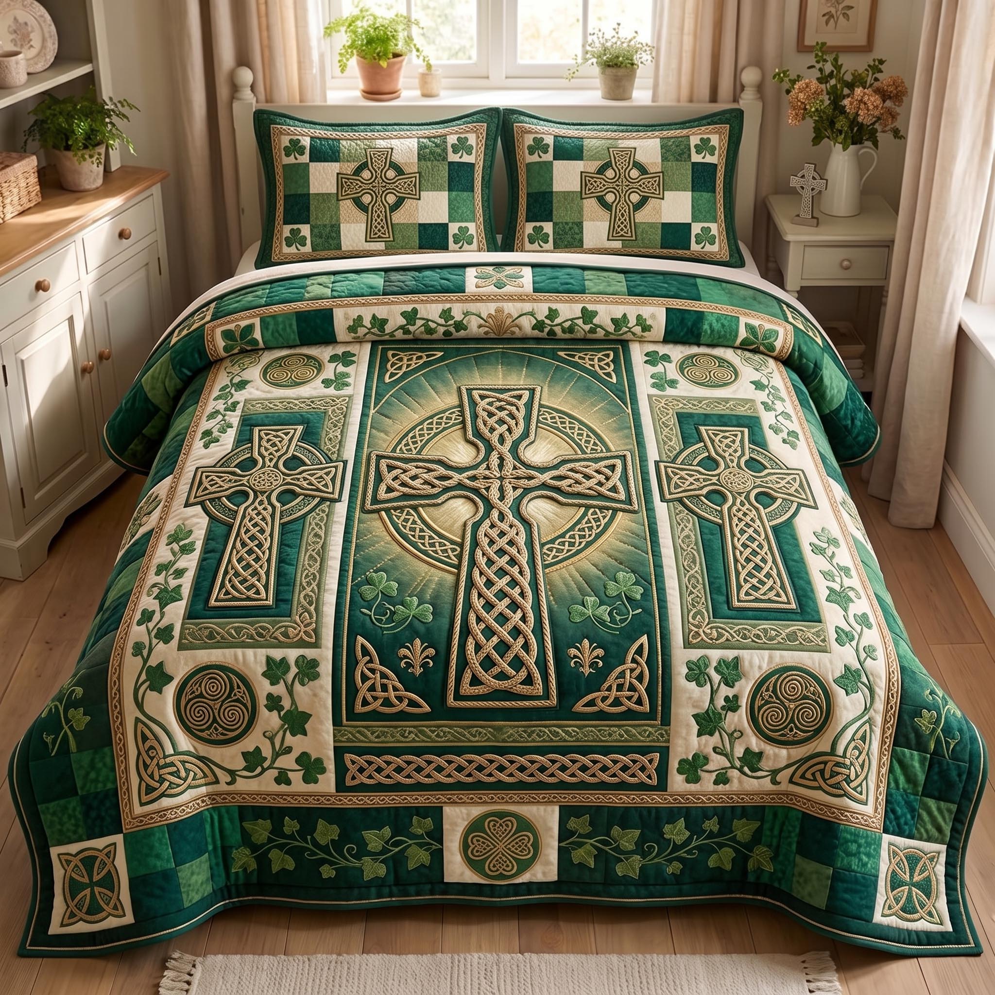 Celtic Heritage 3-Piece Quilted Bedding Set GFTOMA12931