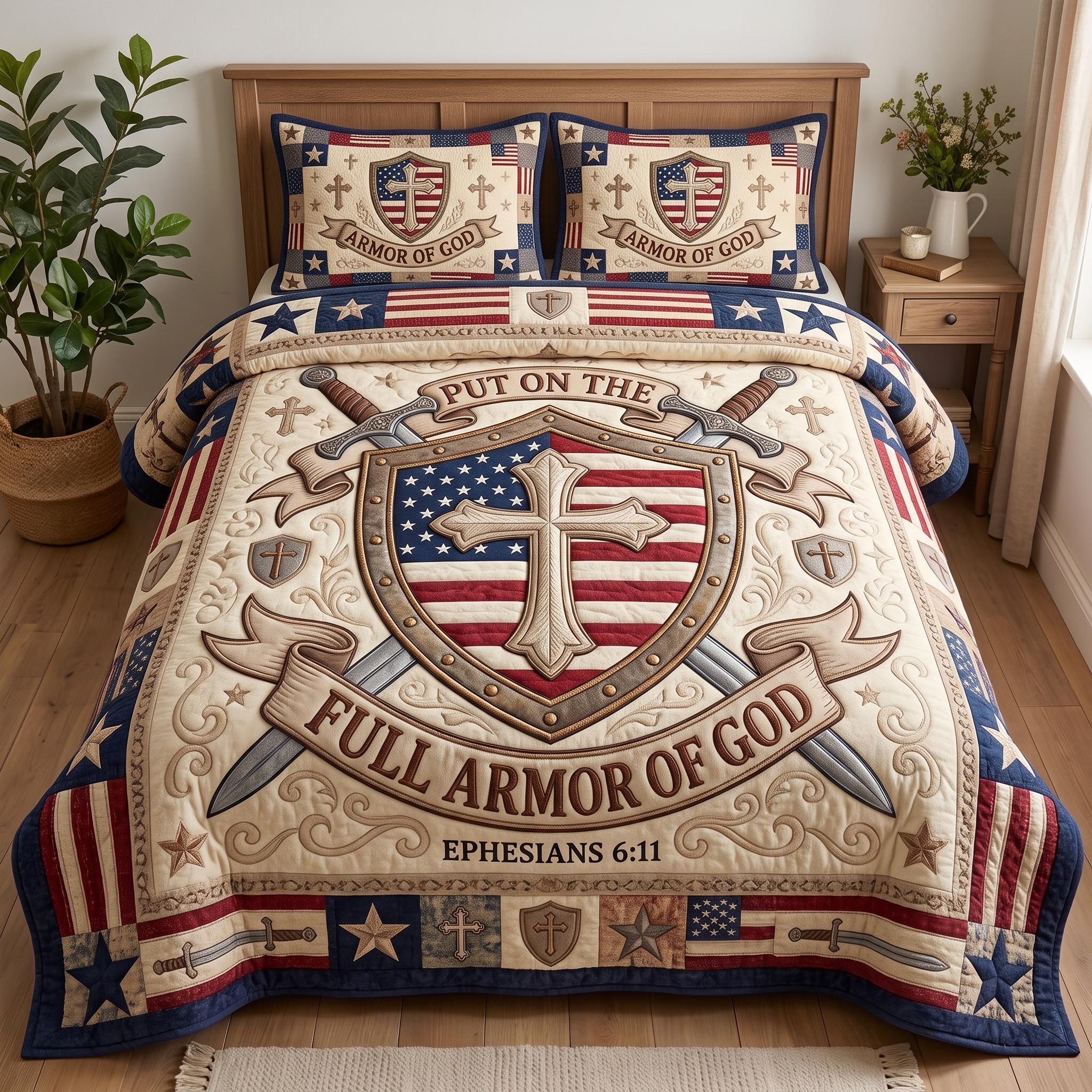 Faith America 3-Piece Quilted Bedding Set GFTOMA12937