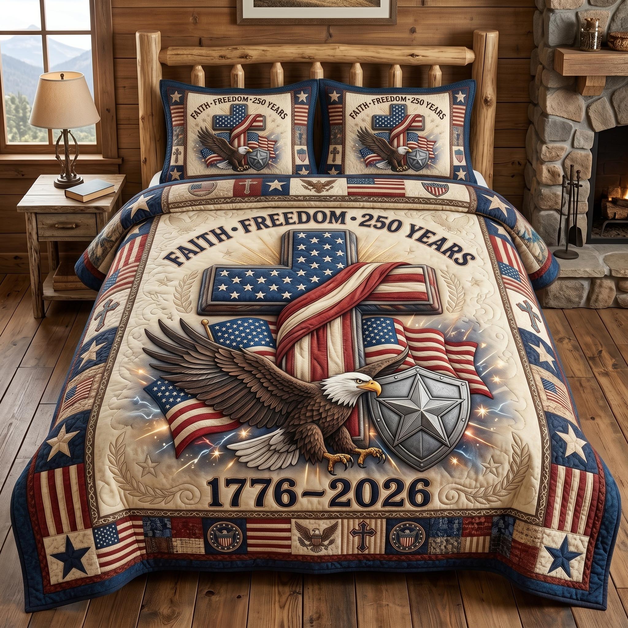 Faith Patriot 3-Piece Quilted Bedding Set GFTOMA12938