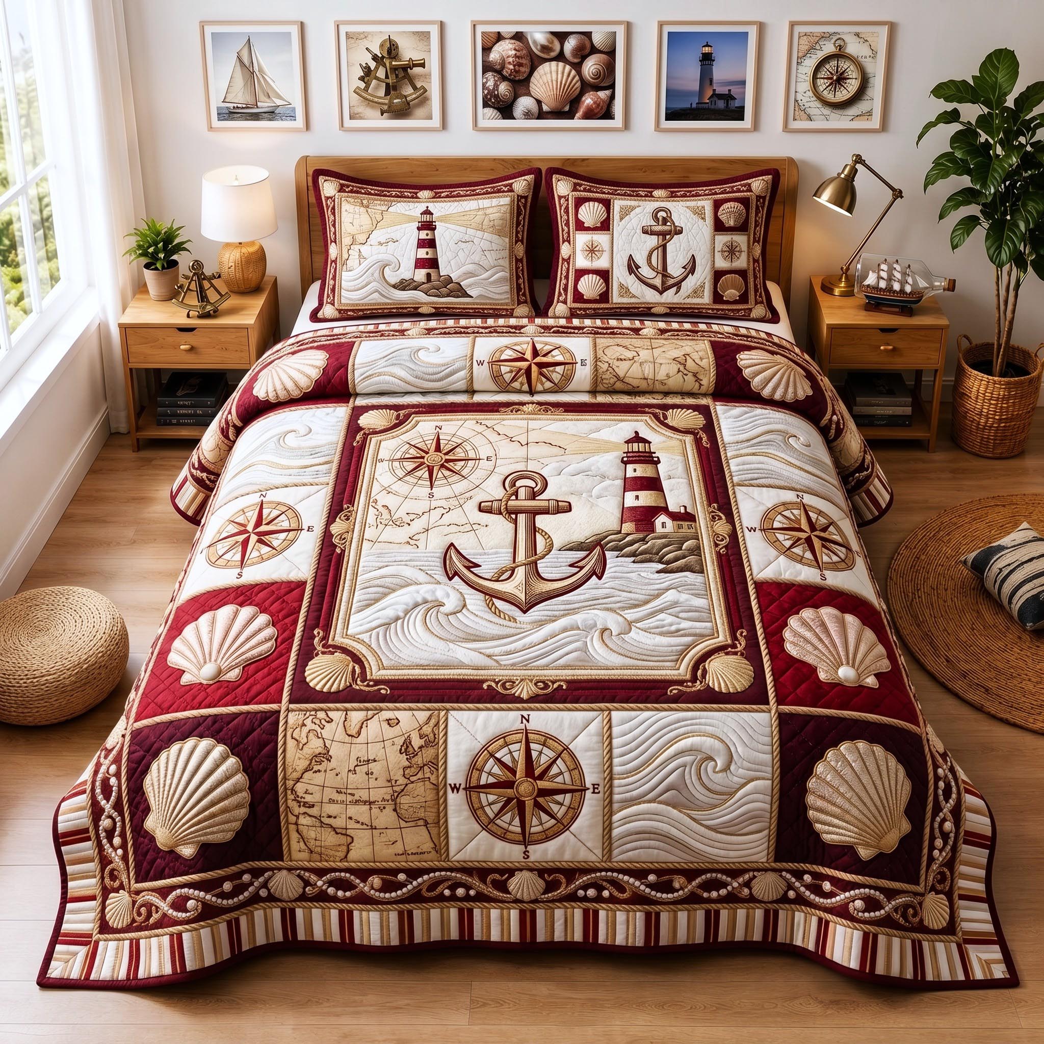 Sea Escape 3-Piece Quilted Bedding Set GFTOMA12947