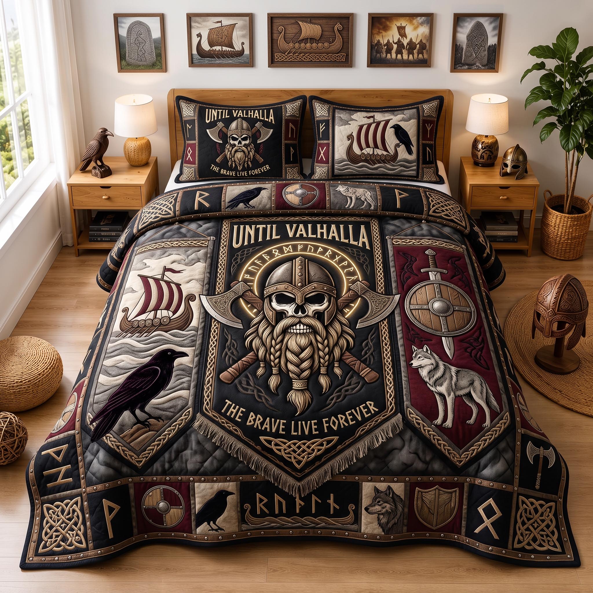 Viking Warrior 3-Piece Quilted Bedding Set GFTOMA13007