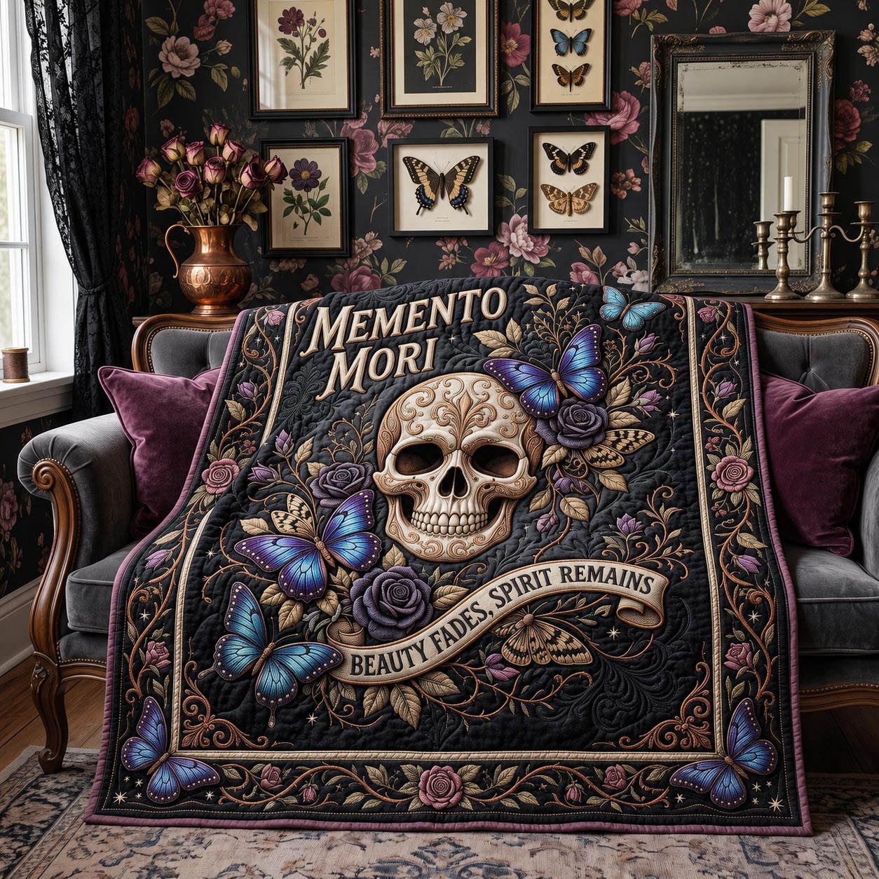 Memento Mori Quilted Blanket GFTOMA13019