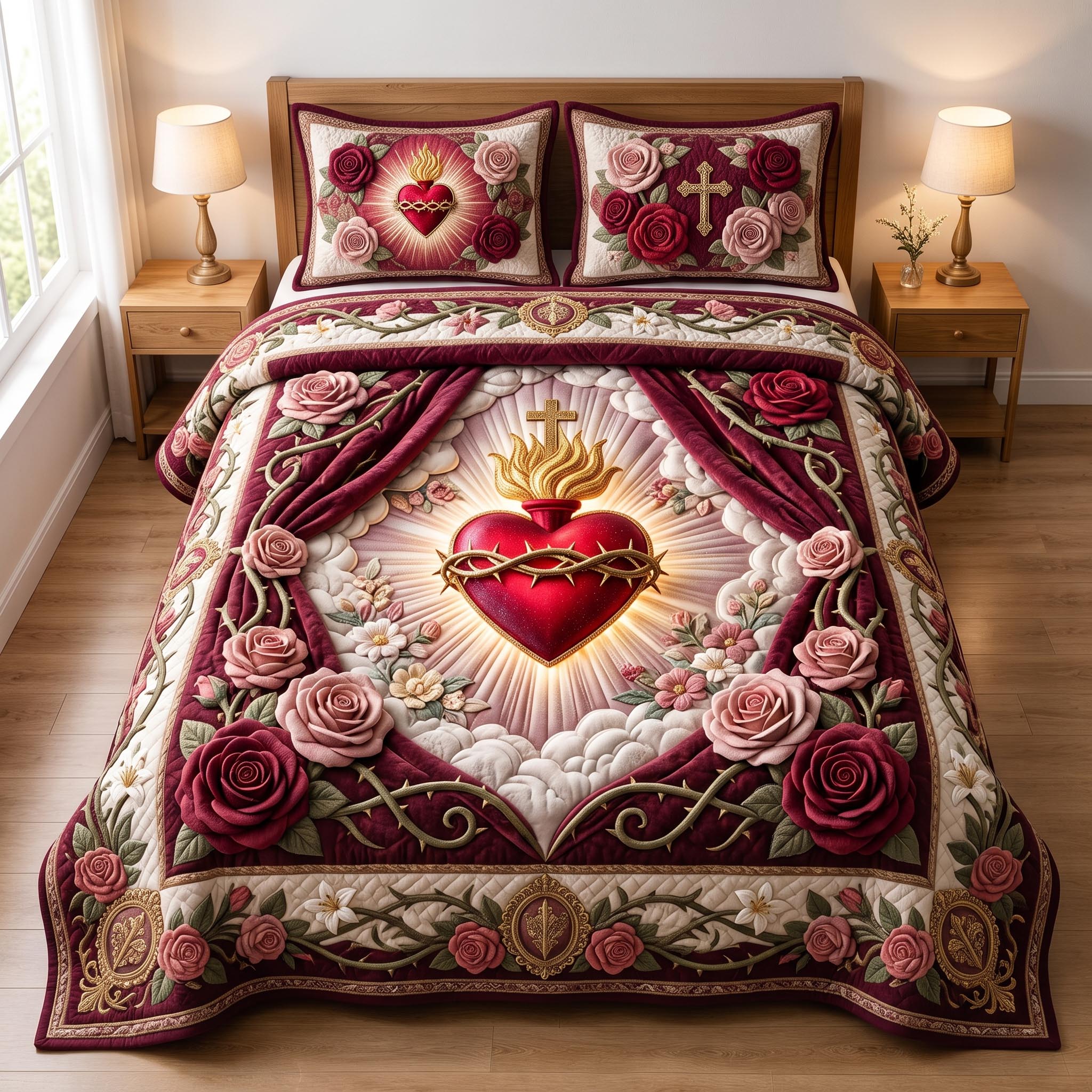 Sacred Love 3-Piece Quilted Bedding Set GFTOMA13038