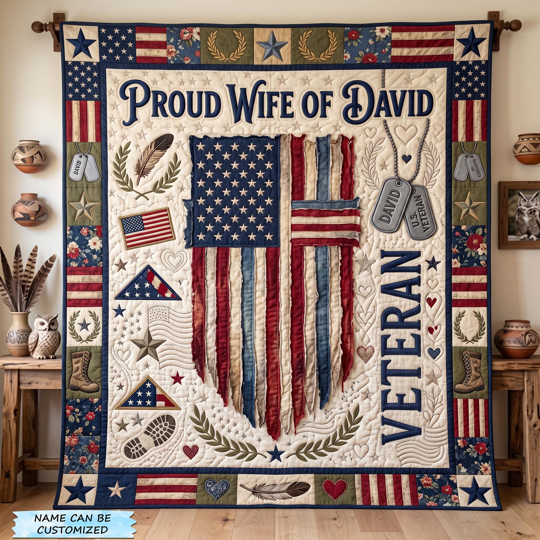 Veteran Strong Quilted Blanket QTCUZ GFTOMA13067