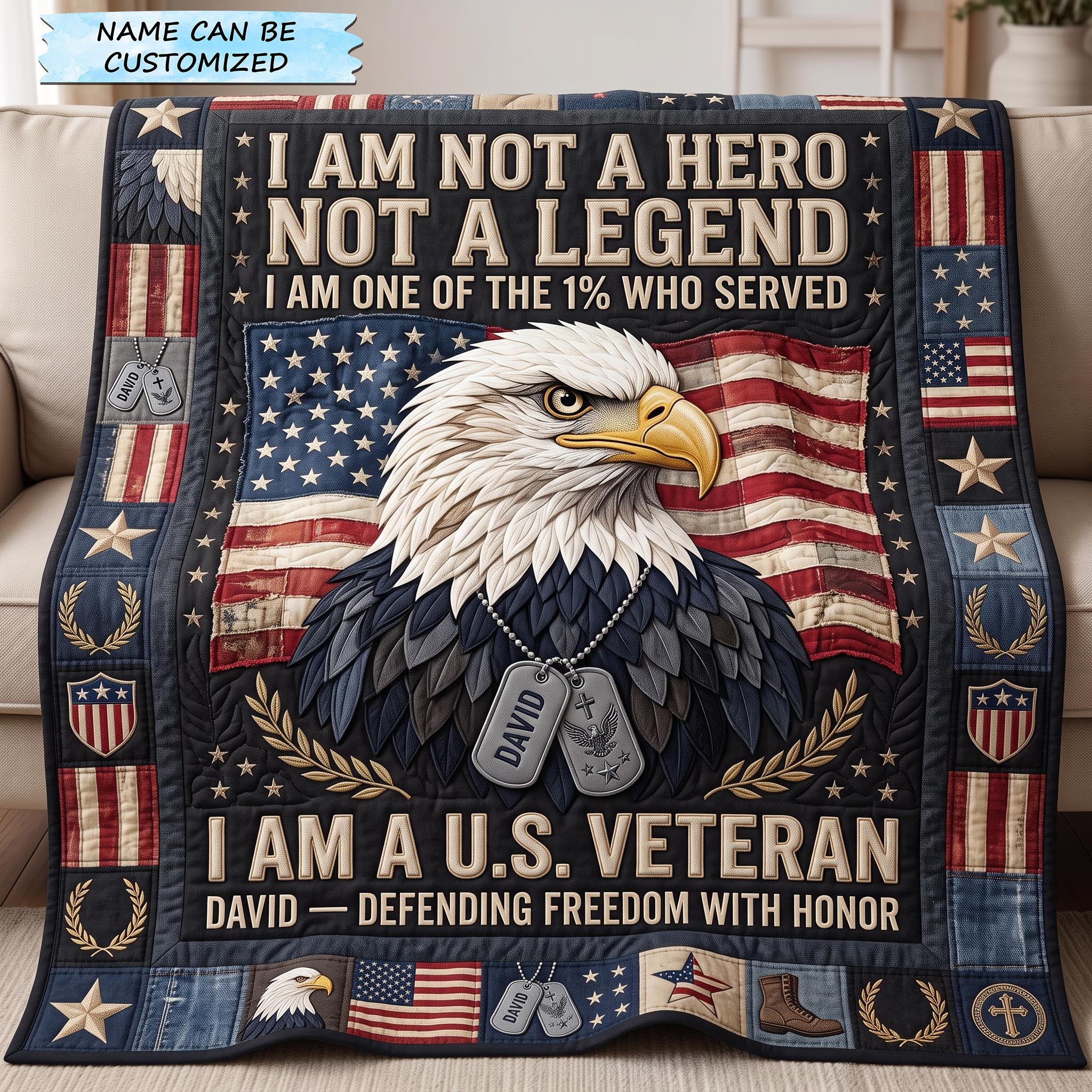 Patriot Veteran Quilted Blanket QTCUZ GFTOMA13068