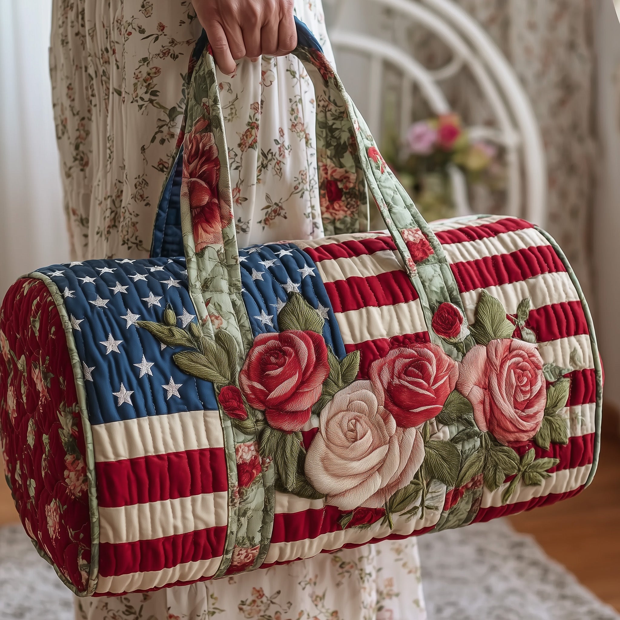 Patriotic Rose Quilted Duffle Bag GFTOMA1986
