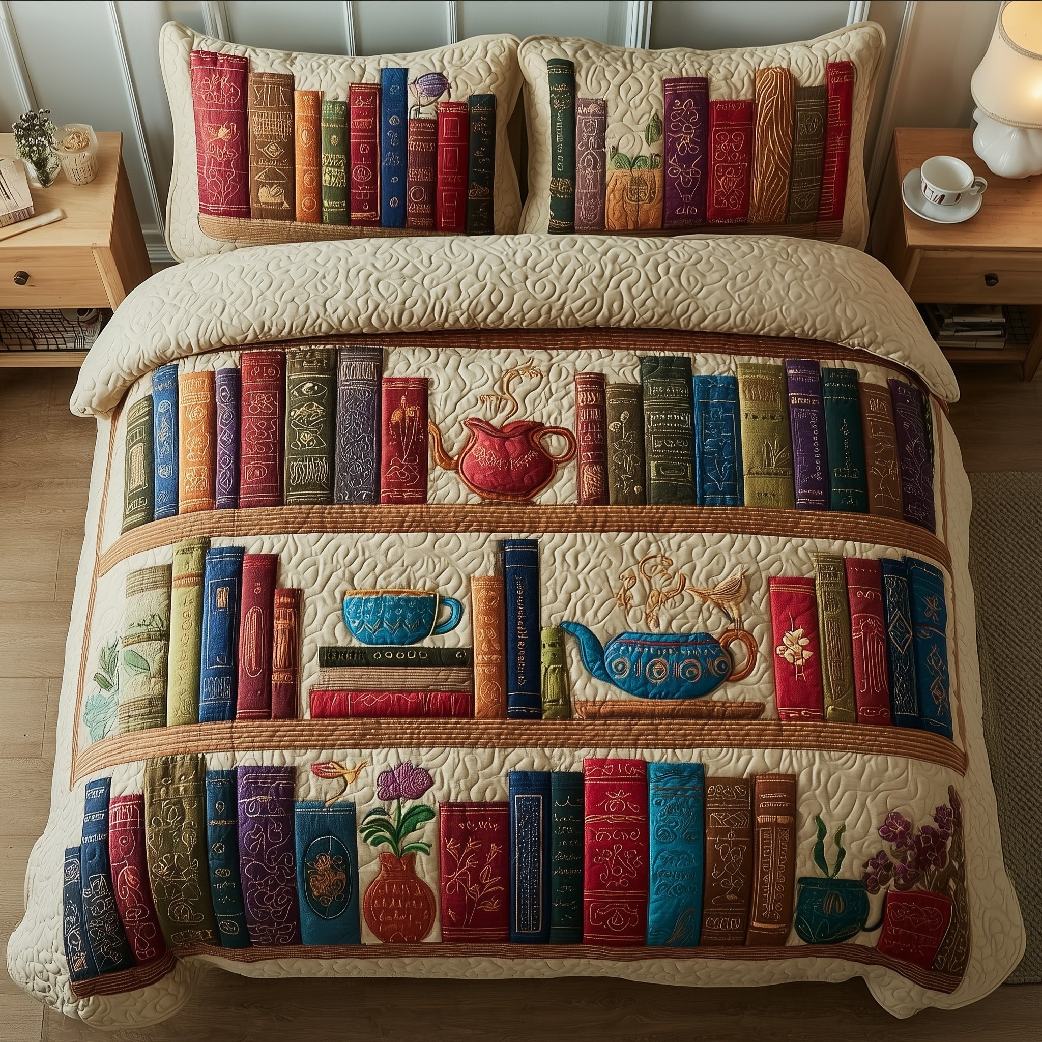 Cozy Book 3-Piece Quilted Bedding Set GFTOMA2207