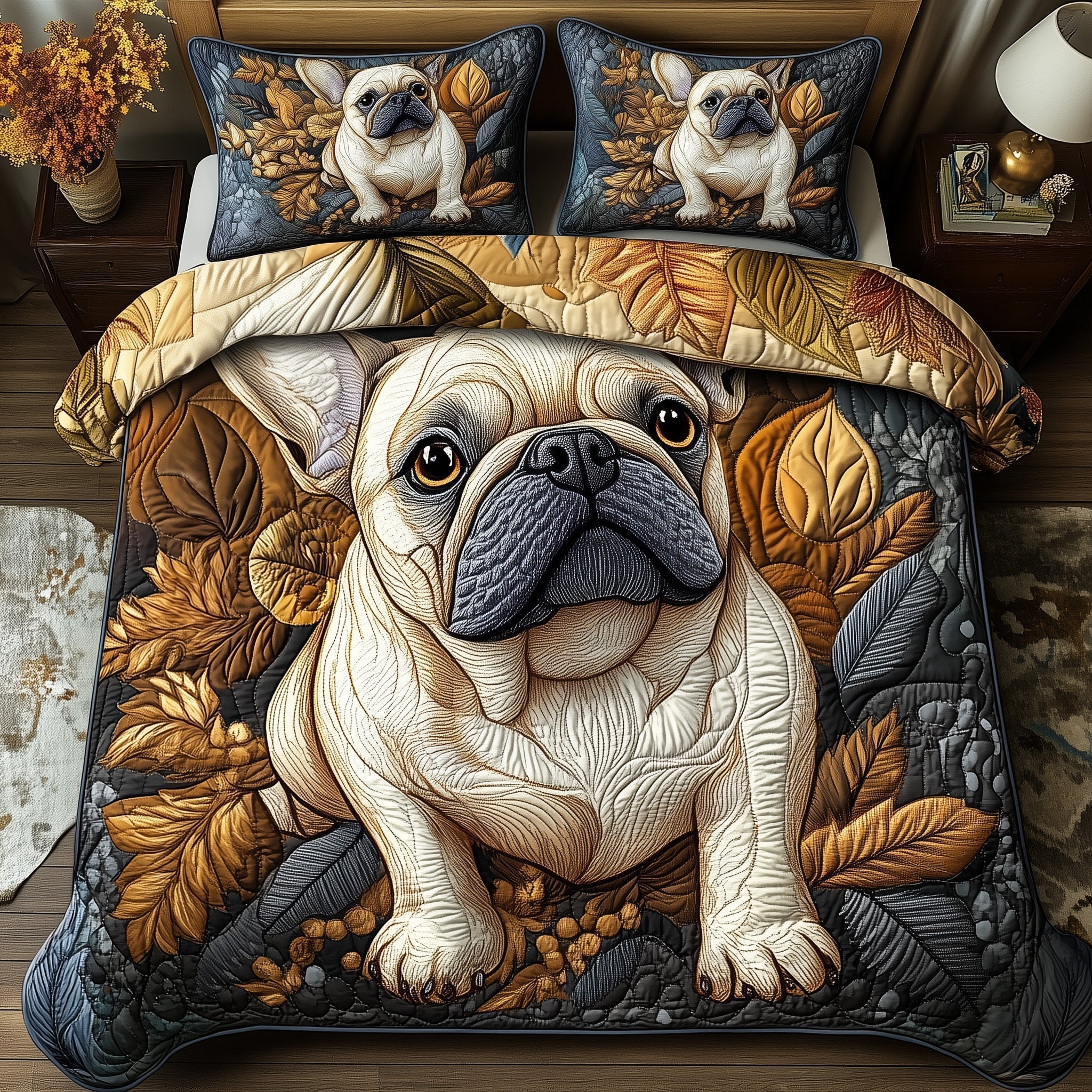 Bulldog 3-Piece Quilted Bedding Set GFTOMA377