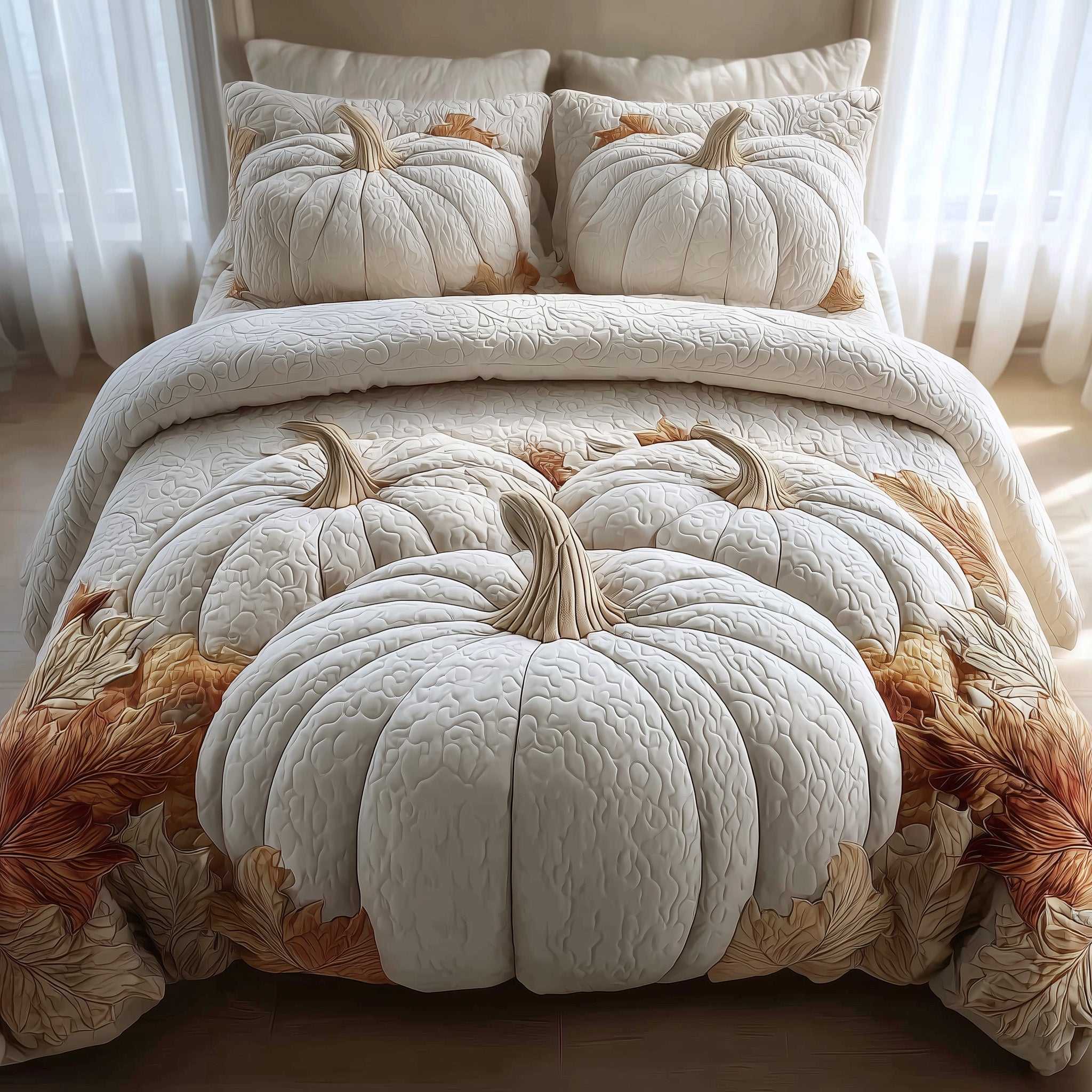Dreamy Pumpkin Patch 3-Piece Quilted Bedding Set GFTOMA4219