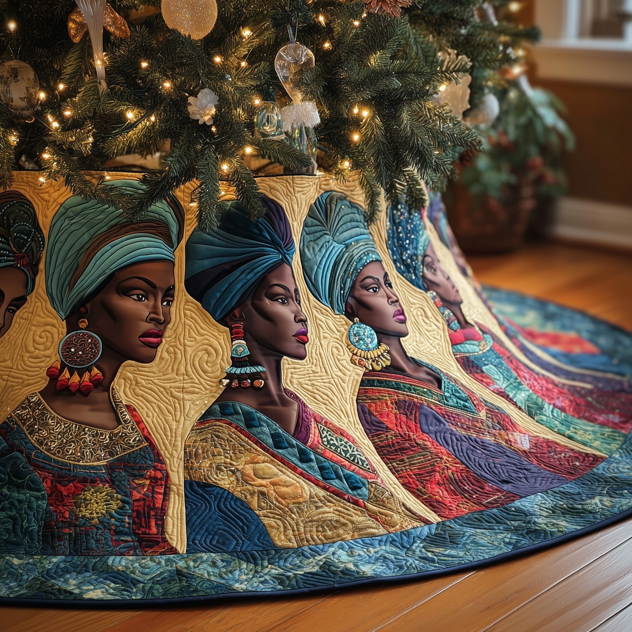 Golden Queens Quilted Tree Skirt GFTOMA6074