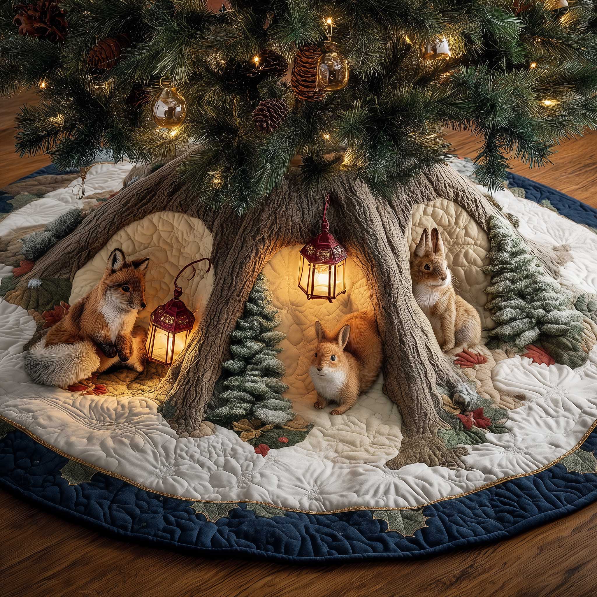 Woodland Den Quilted Tree Skirt GFTOMA6642