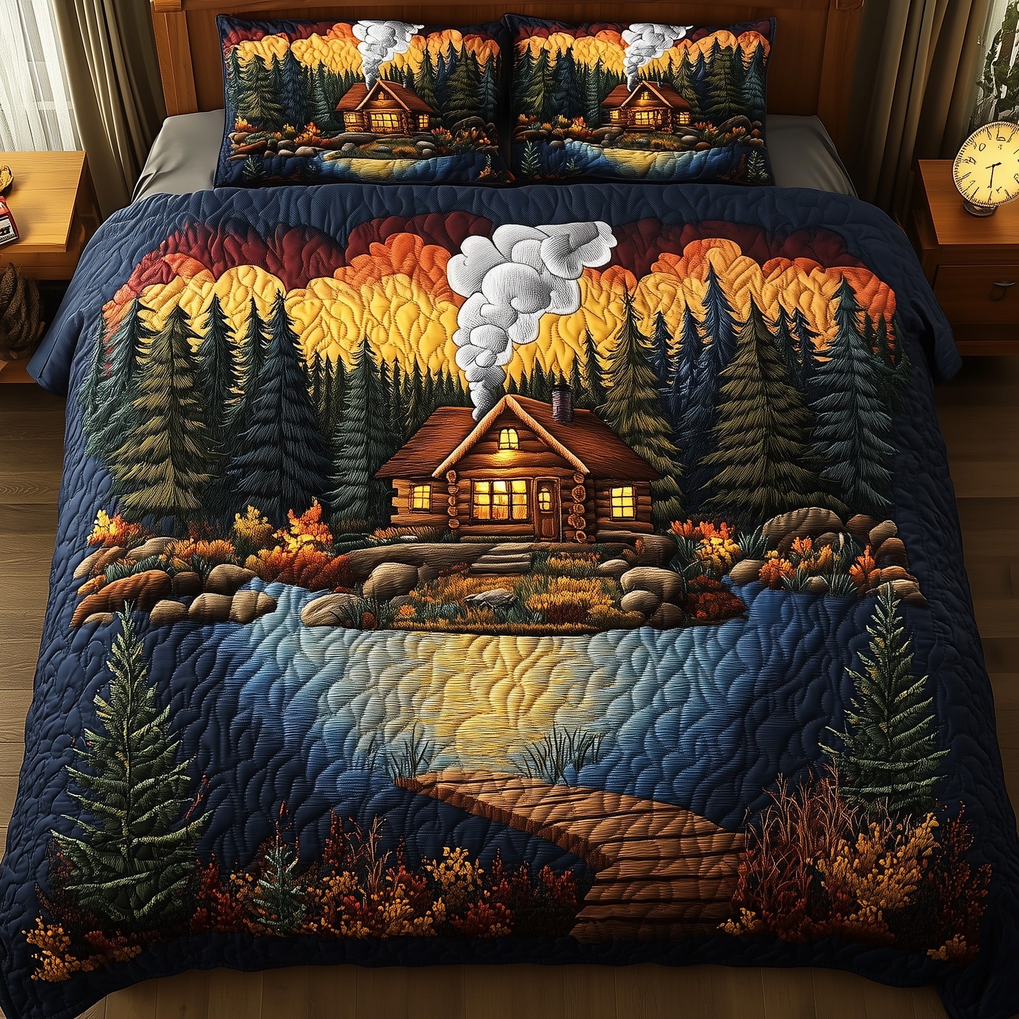 Rustic Cabin 3-Piece Quilted Bedding Set GFTOMA687