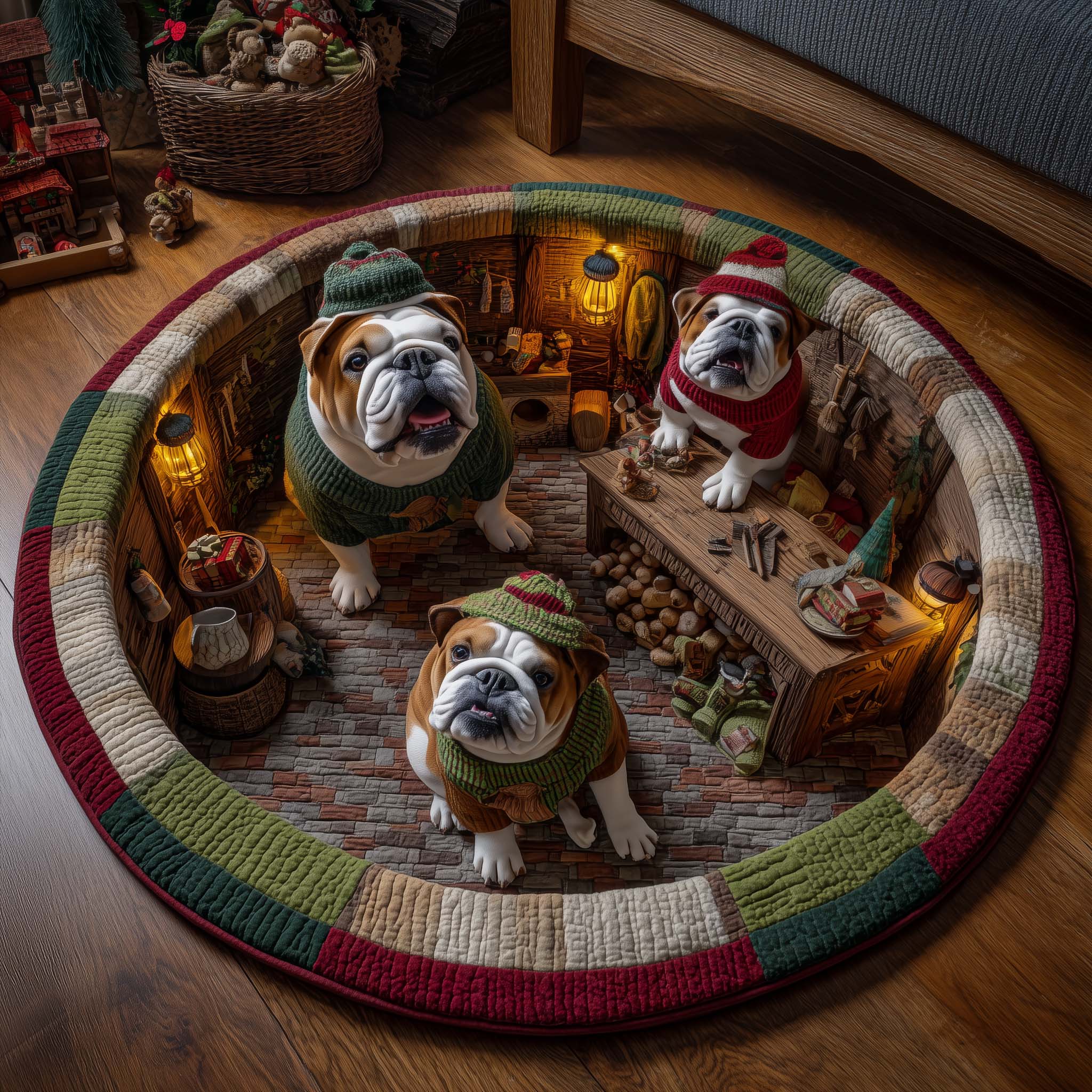 Bulldog Workshop Quilted Round Mat GFTOMA7311