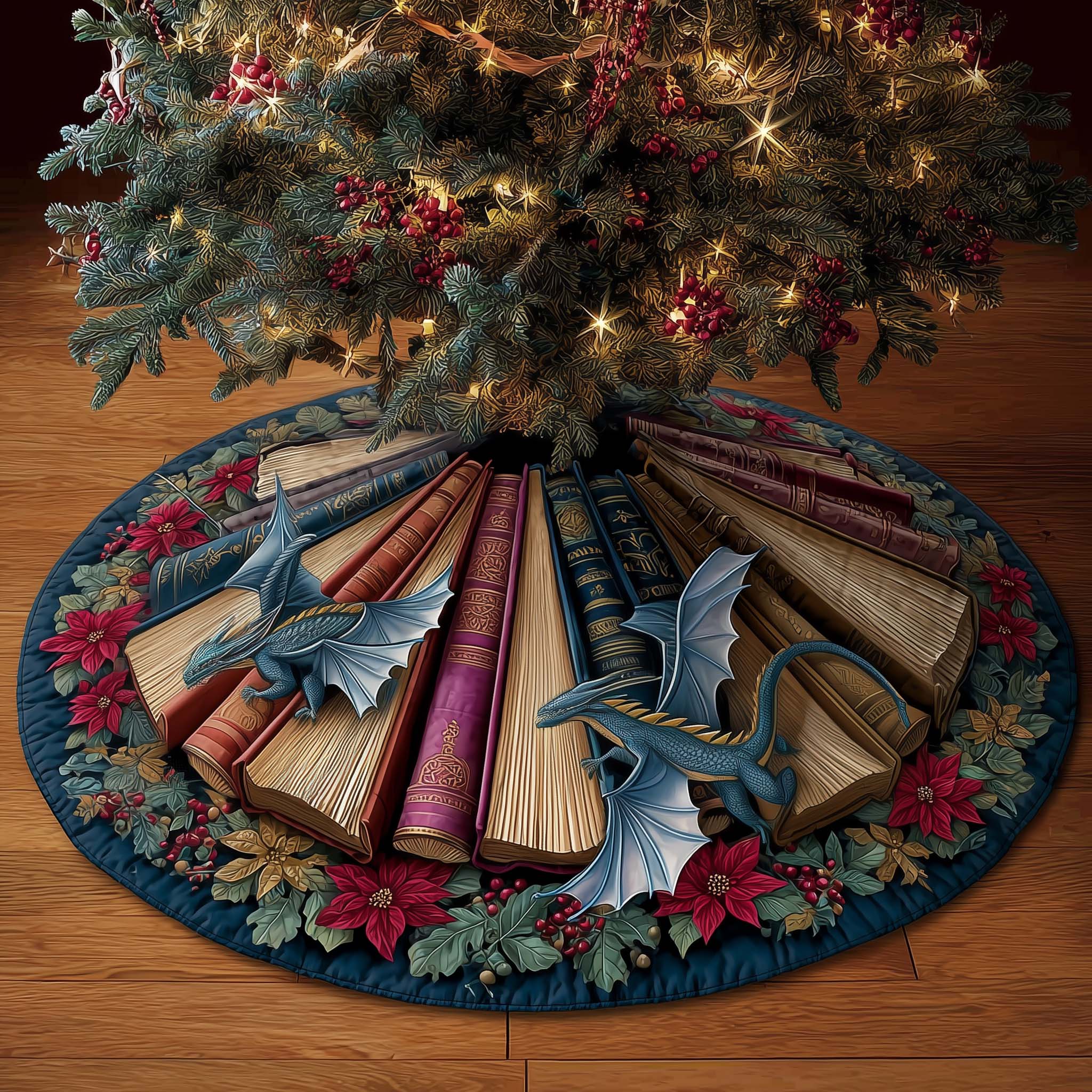 Library Dragon Quilted Tree Skirt GFTOMA7321