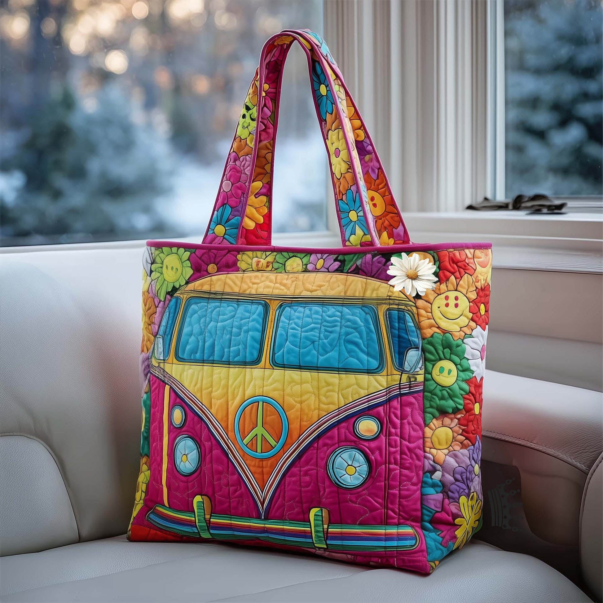 Hippie Van Quilted ToteBag GFTOMA7878