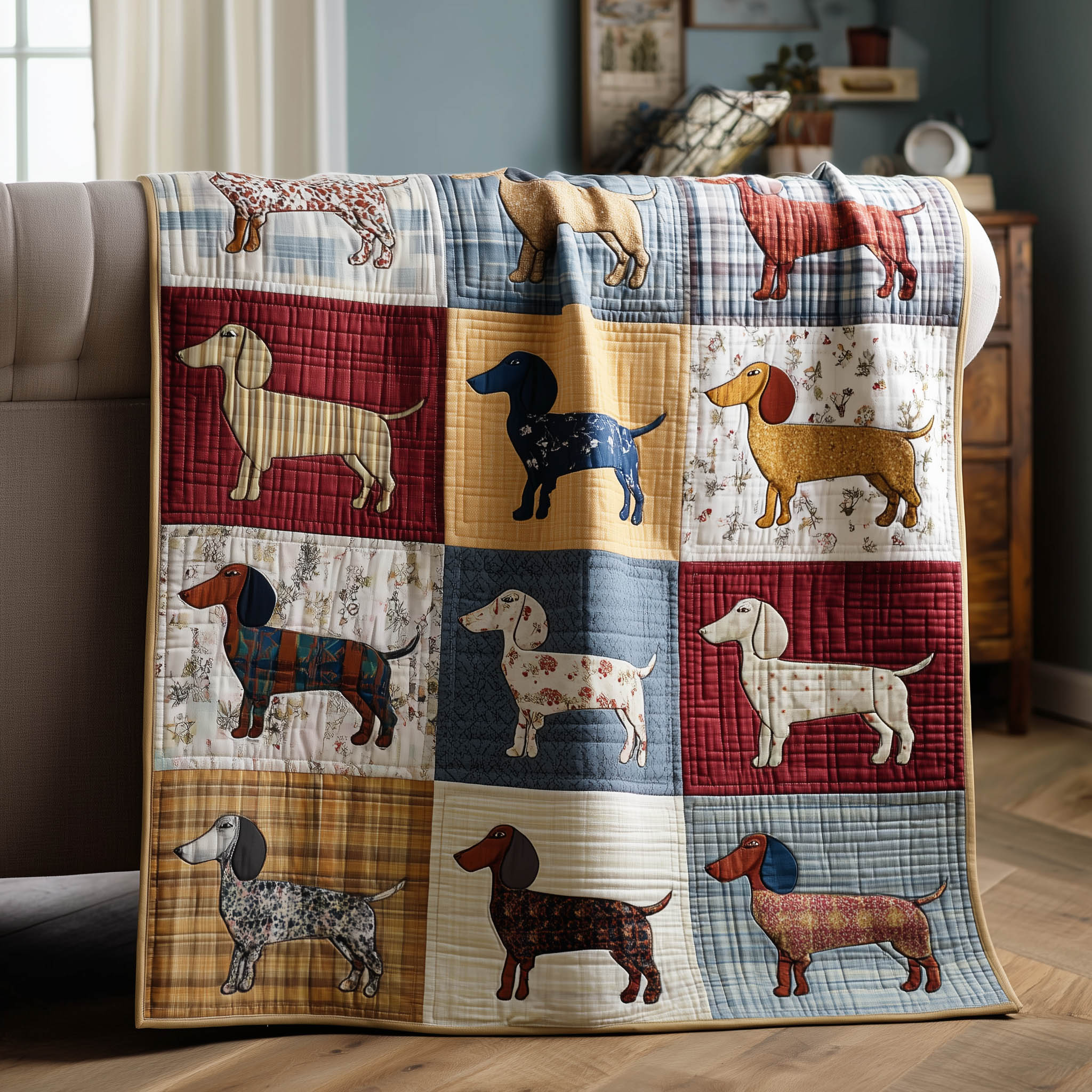 Sausage Dogs Quilted Blanket GFTOMA8217