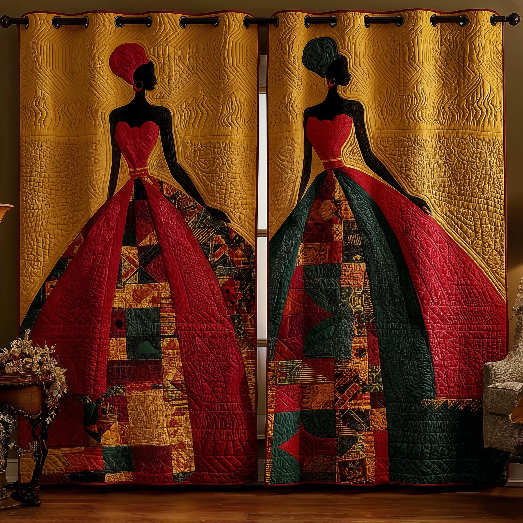 African Sunlight Quilted Curtains GFTOMA8291