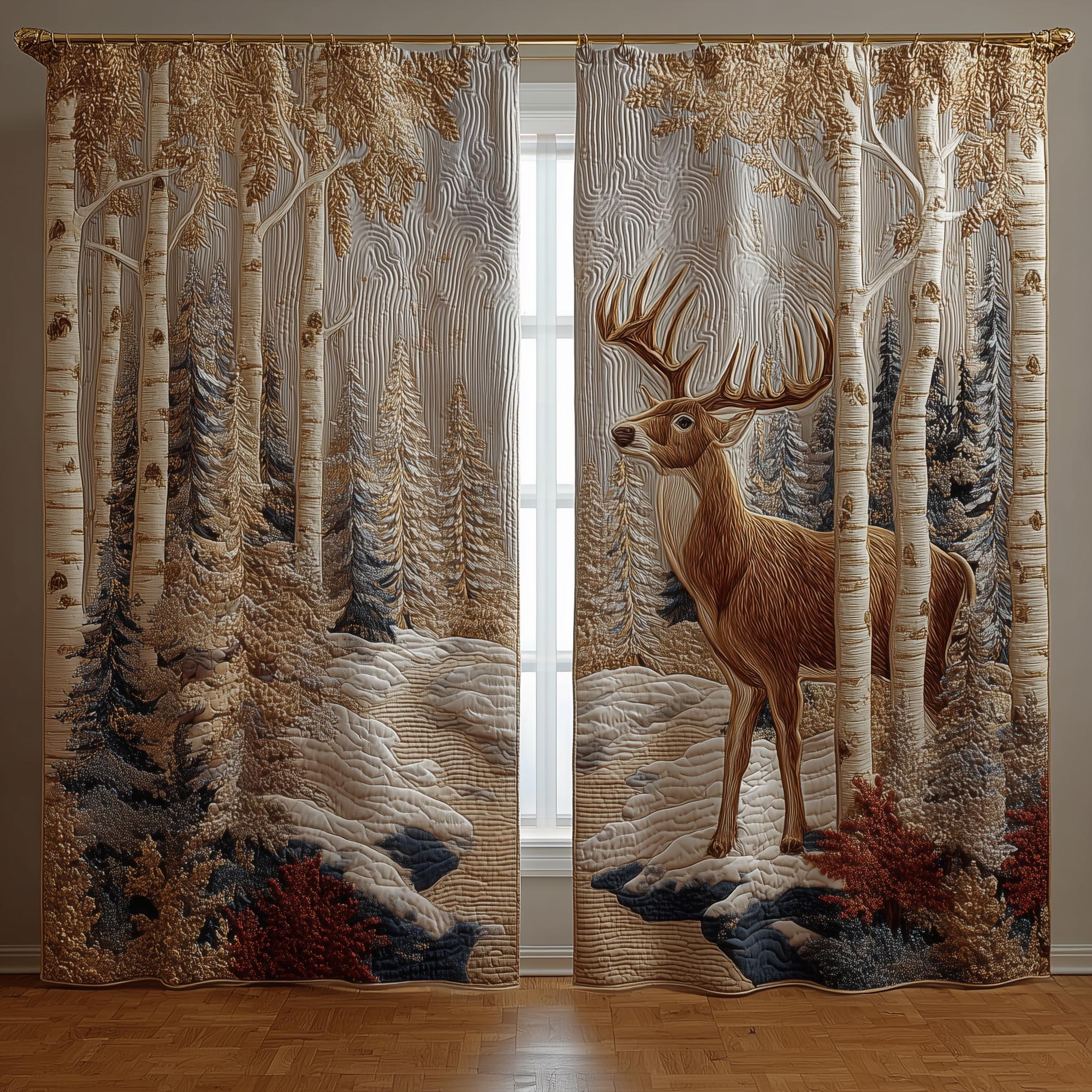Deer Quilted Curtains GFTOMA8304
