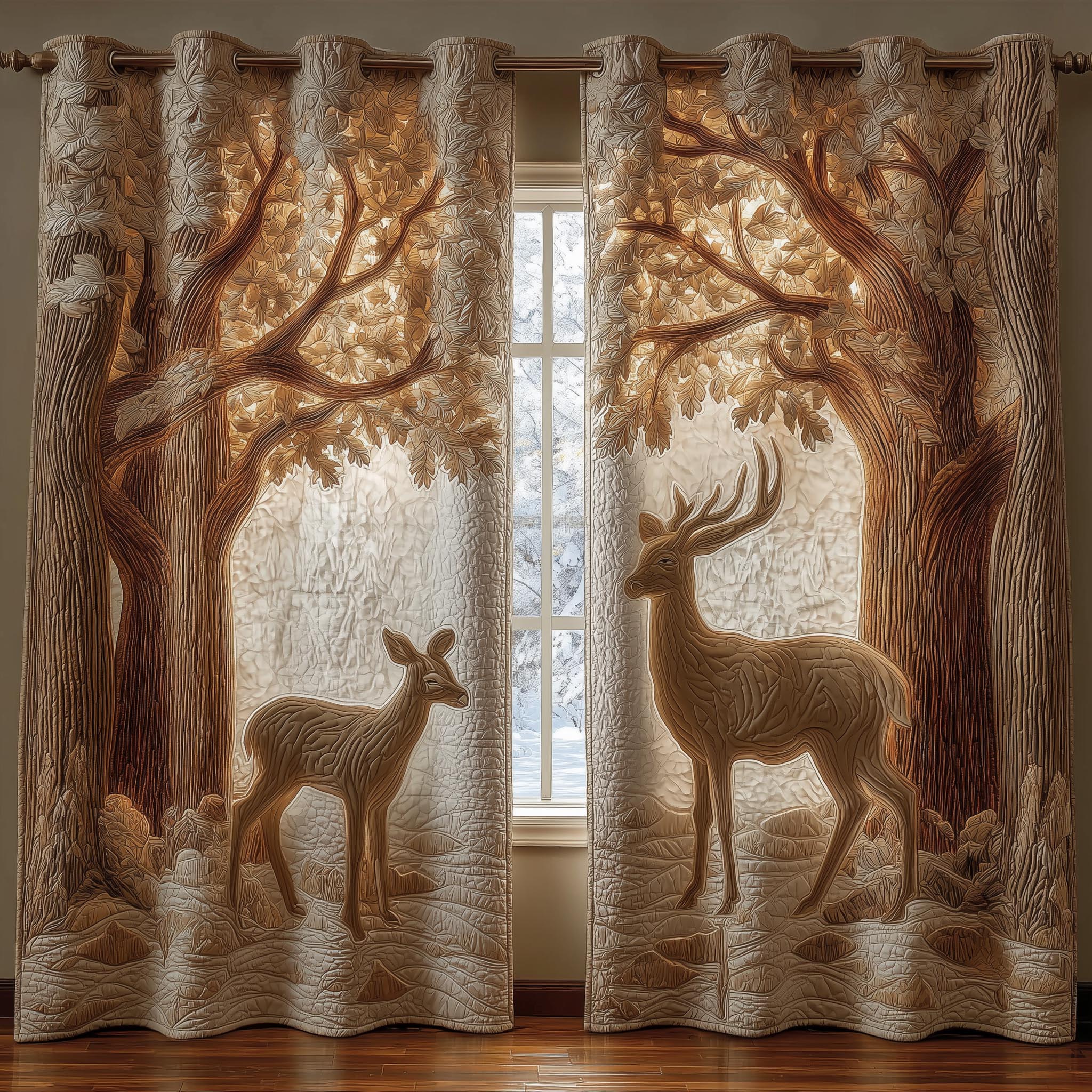 Deer Quilted Curtains GFTOMA8305