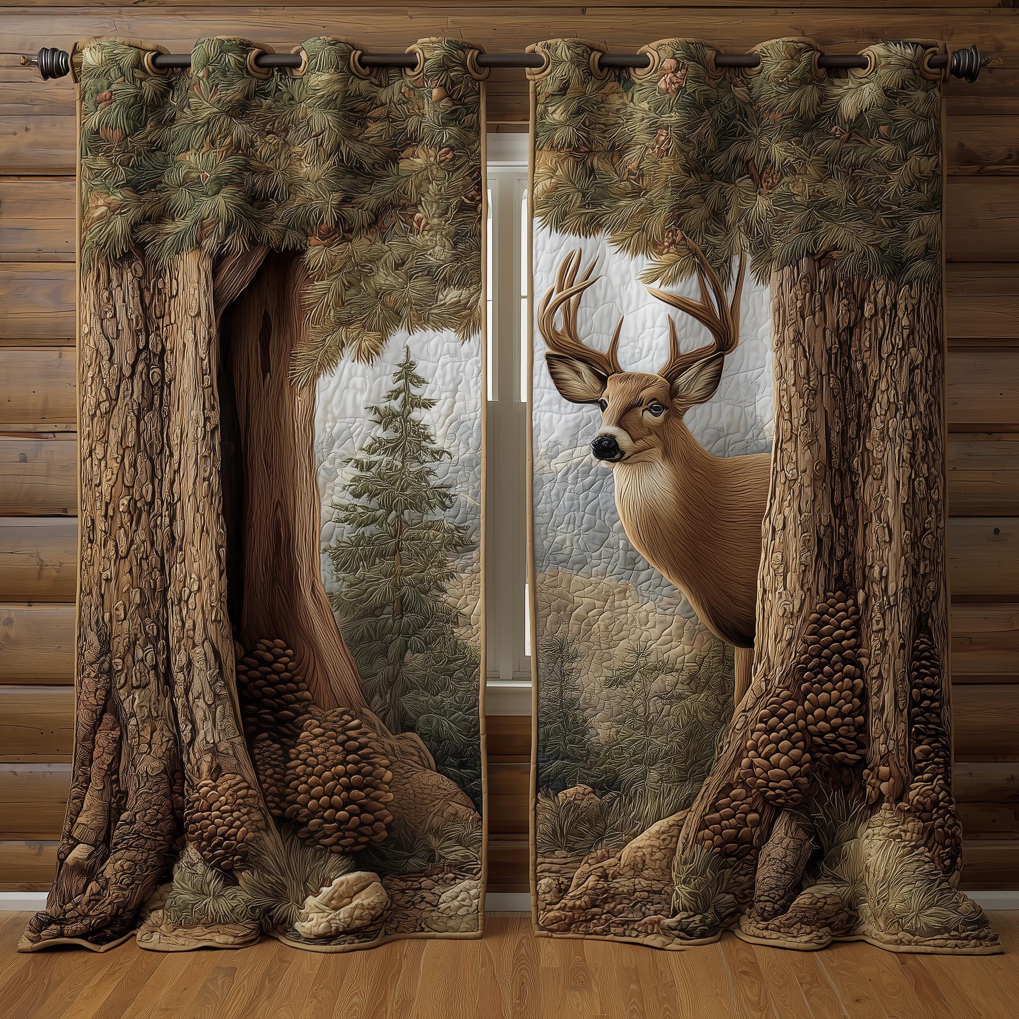 Deer Quilted Curtains GFTOMA8307