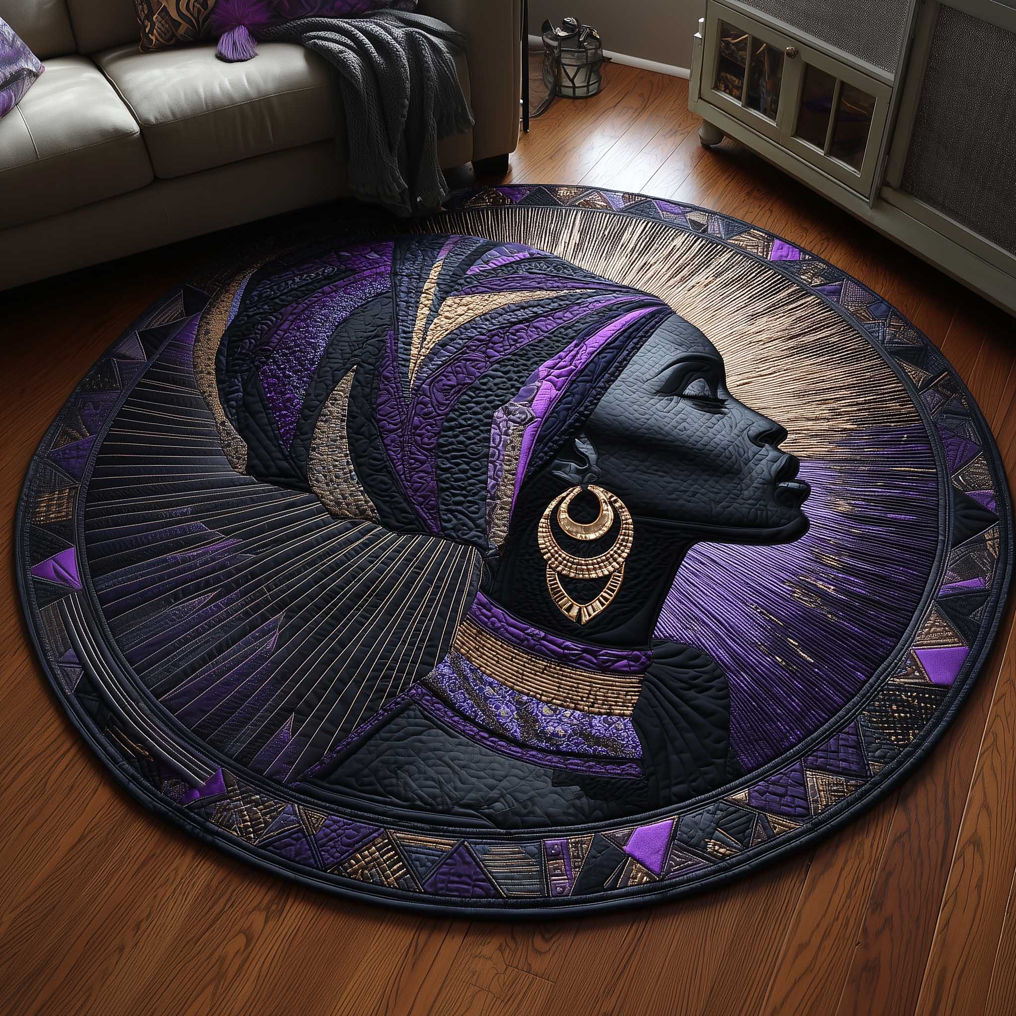 African Sunlight Quilted Round Mat GFTOMA8597