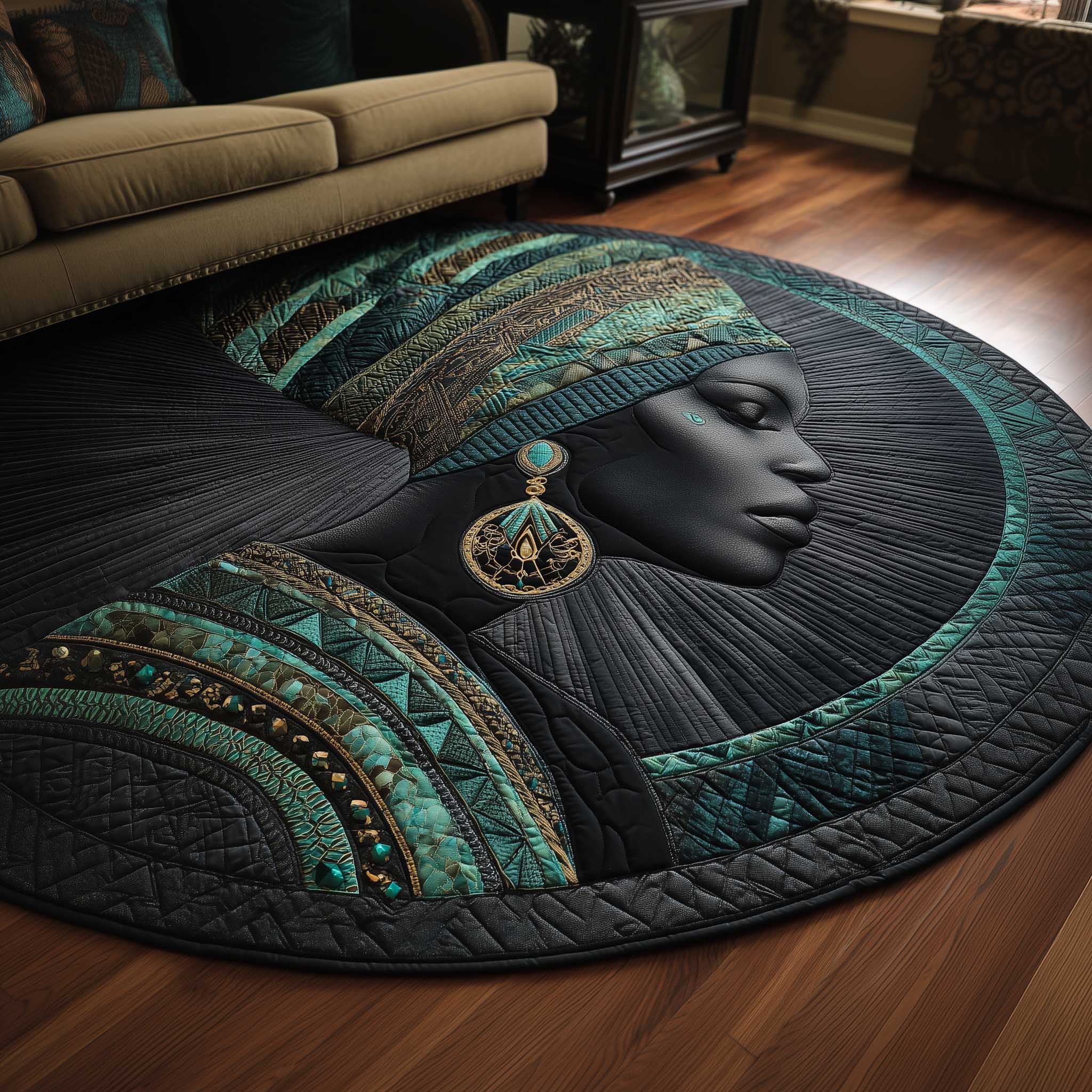 African Dream Quilted Round Mat GFTOMA8599
