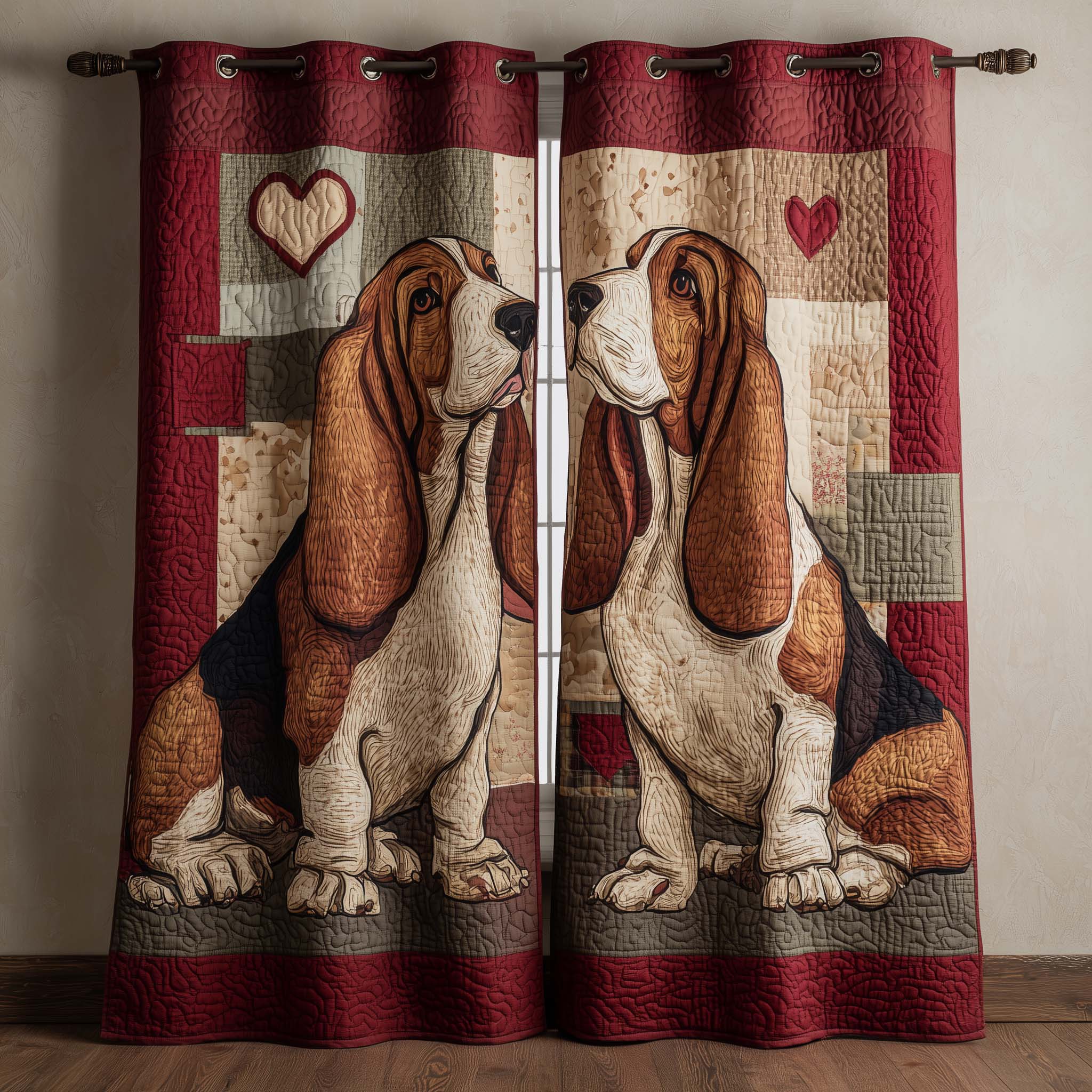 Puppy Love Quilted Curtains GFTOMA8656
