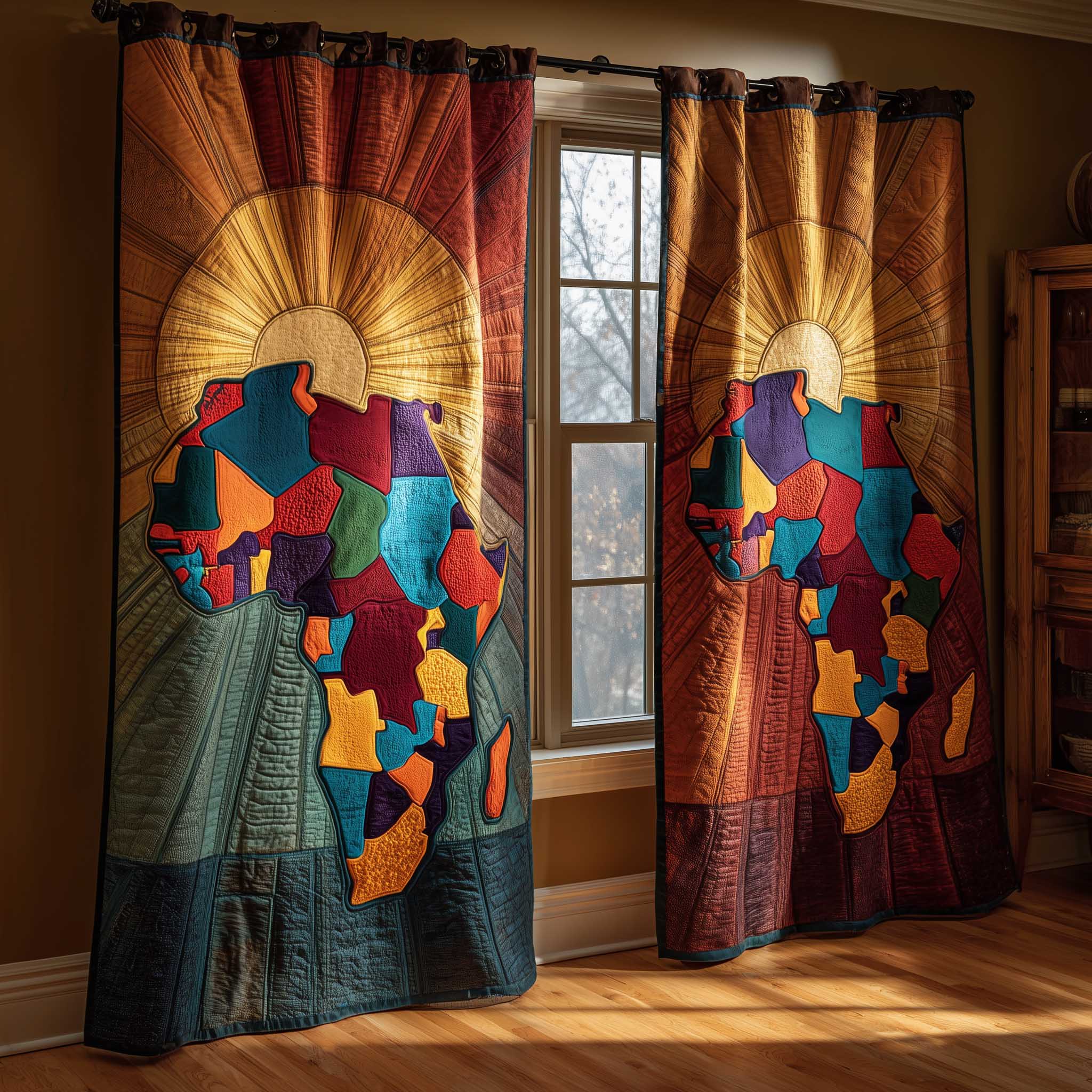 African Sunlight Quilted Curtains GFTOMA8801