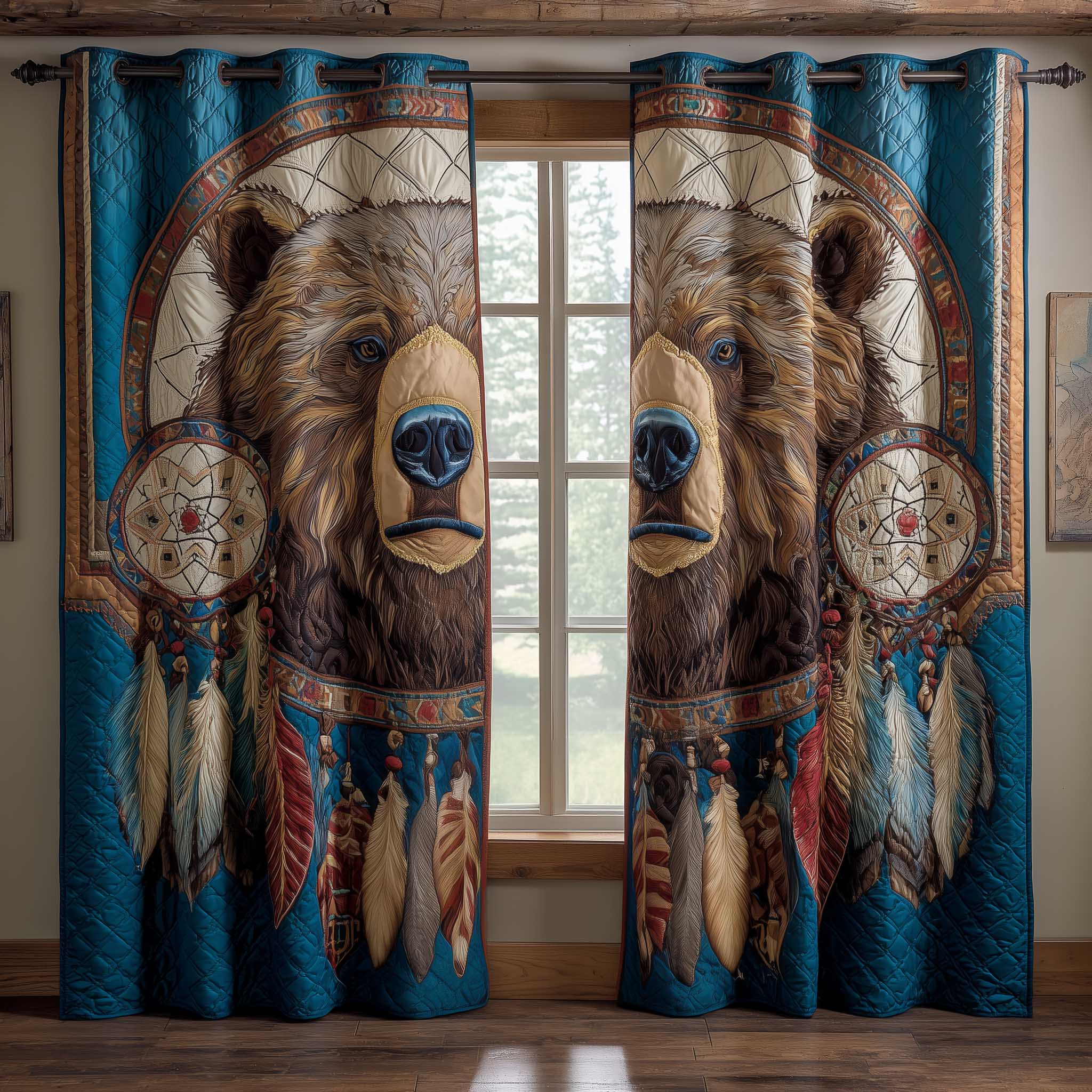 Wilderness Bear Quilted Curtains GFTOMA8944