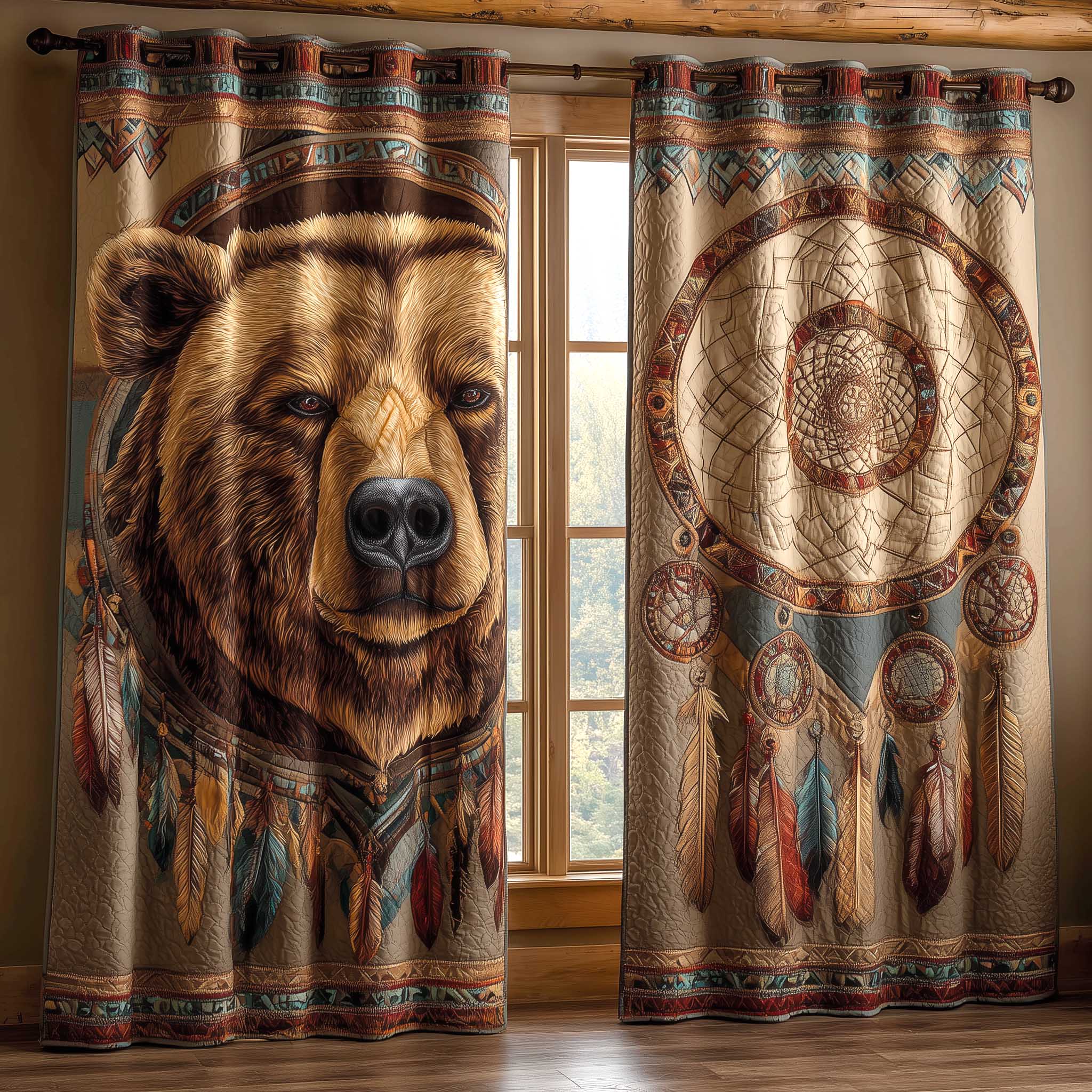 Wilderness Bear Quilted Curtains GFTOMA8945