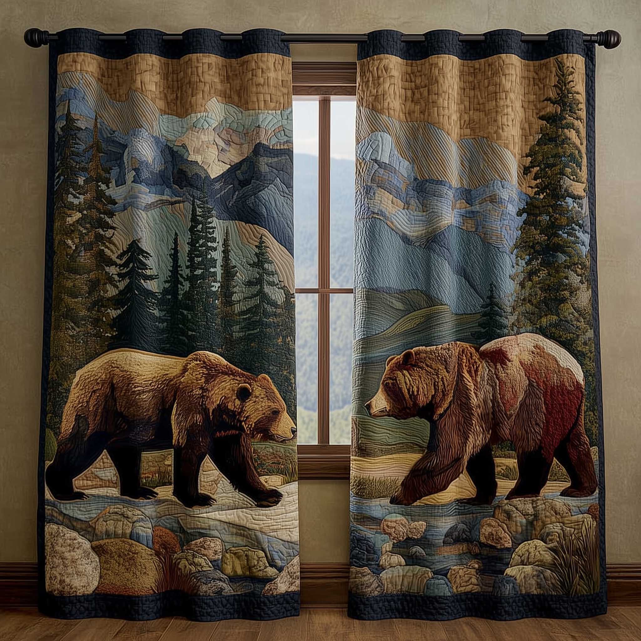 Wilderness Bear Quilted Curtains GFTOMA8947