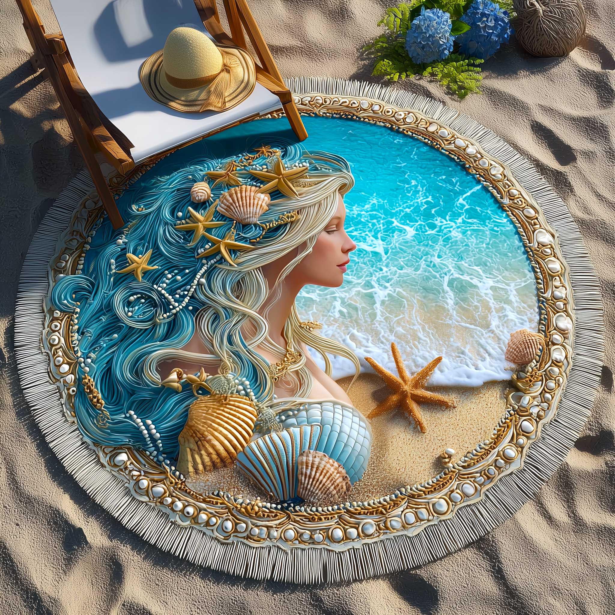 Ocean Breeze Round Beach Towel GFTOMA9049