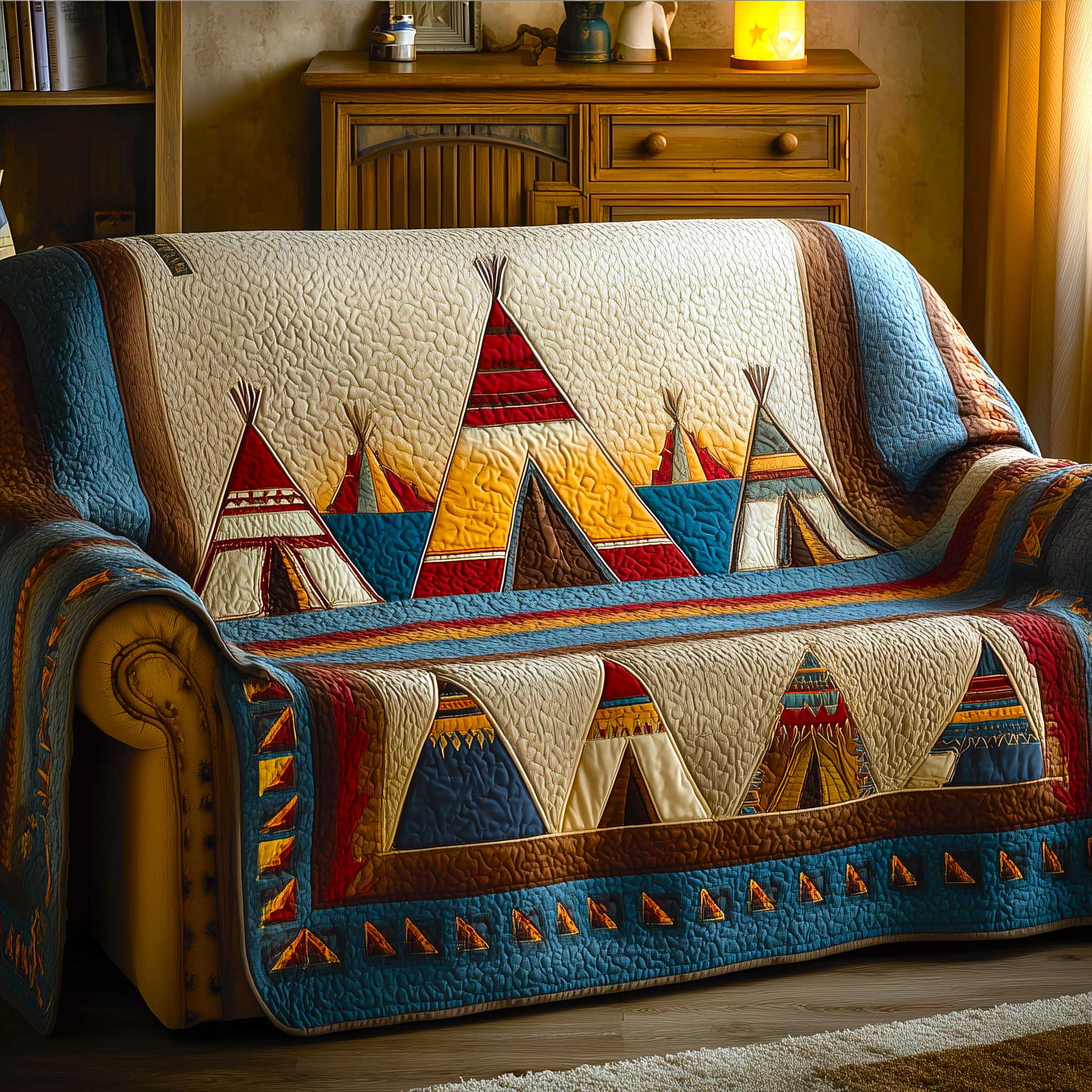 Tribal Comfort Quilted Sofa Cover GFTOMA9085