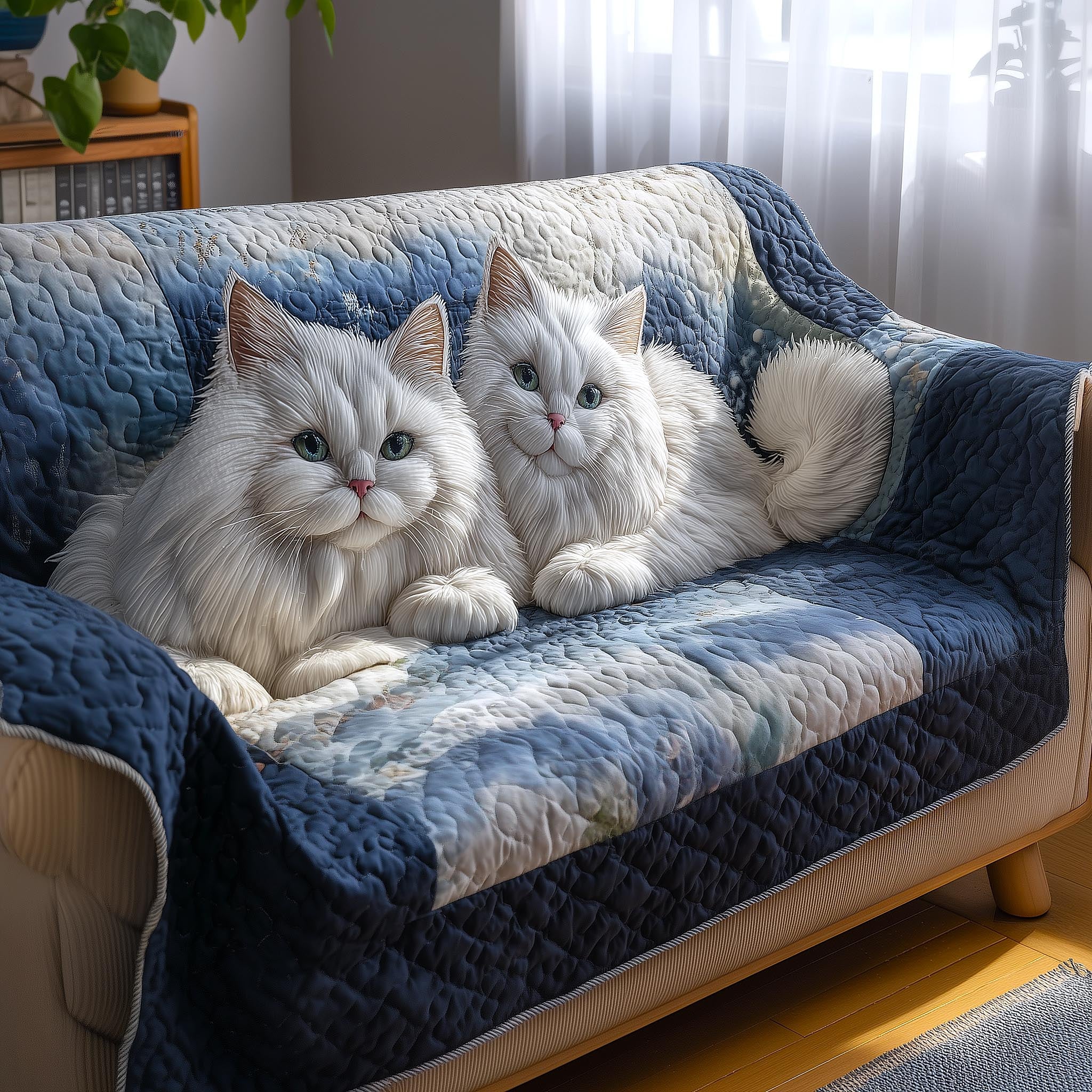 Playful Cats Quilted Sofa Cover GFTOMA9178