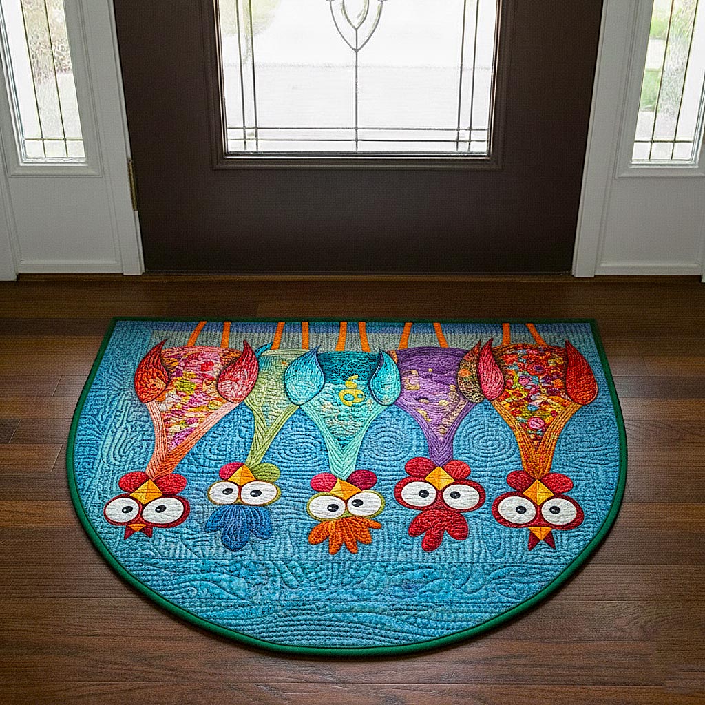 Chicken Fun Quilted Welcome Mat GFTOMA9258