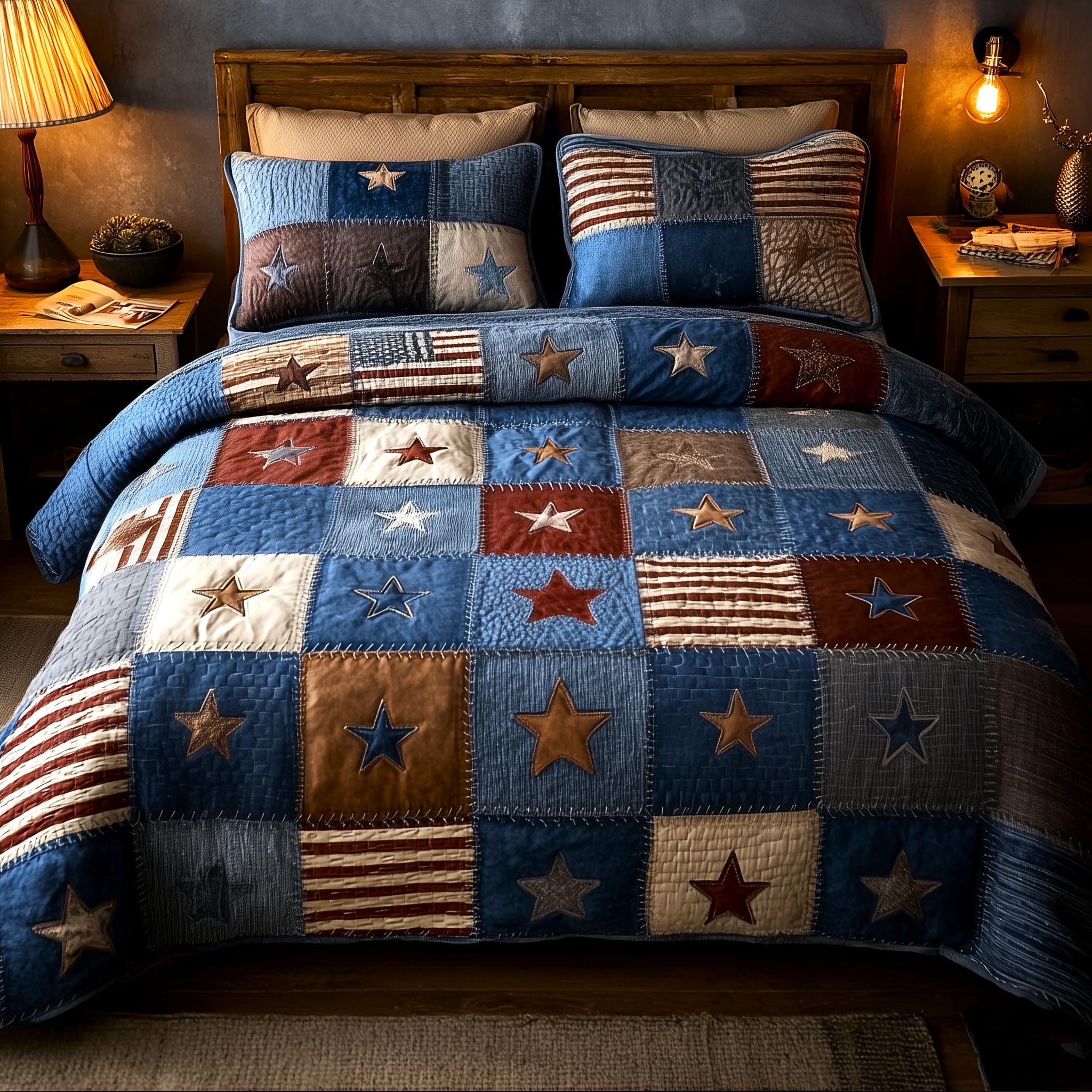 Patchwork West 3-Piece Quilted Bedding Set GFTOMA9458